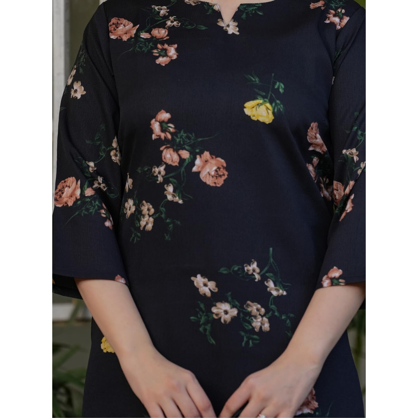 Navlik Women's Black Silk Blend Printed Straight Kurta with Silk Blend Pant and Nazneen Laced Dupatta Sets (NK-MV-613)