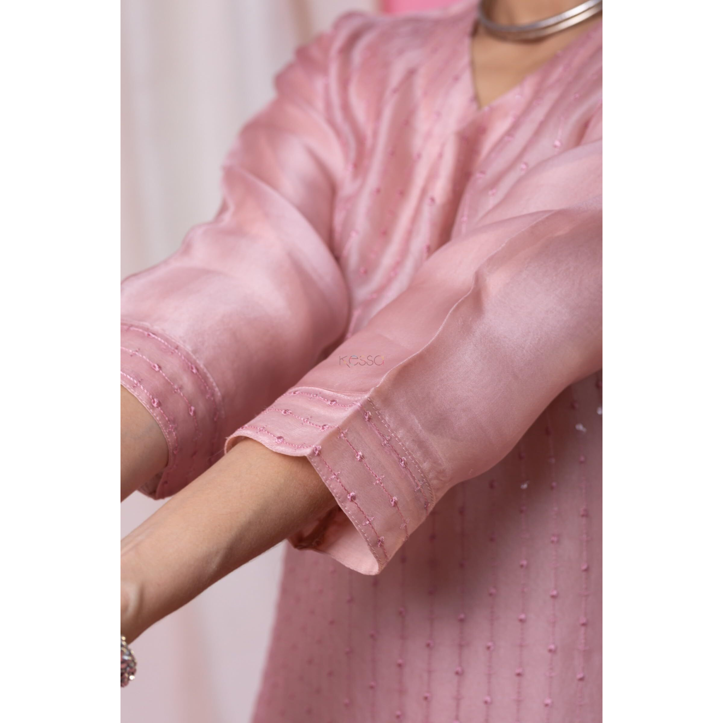 Navlik Women's Chanderi Viscose Embroidered A-Line Kurta Pant and Dupatta Sets (MV-623)