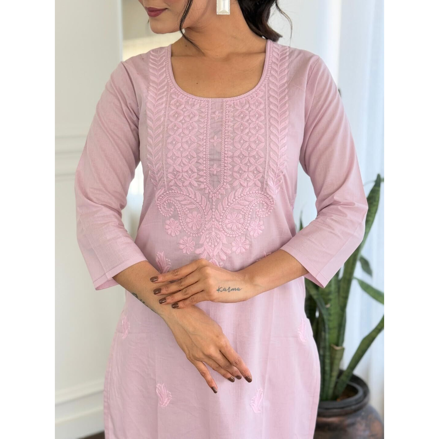 Navlik Women's Cotton Embroidered Straight Kurta with Pant and Dupatta Sets (NK-S-102)