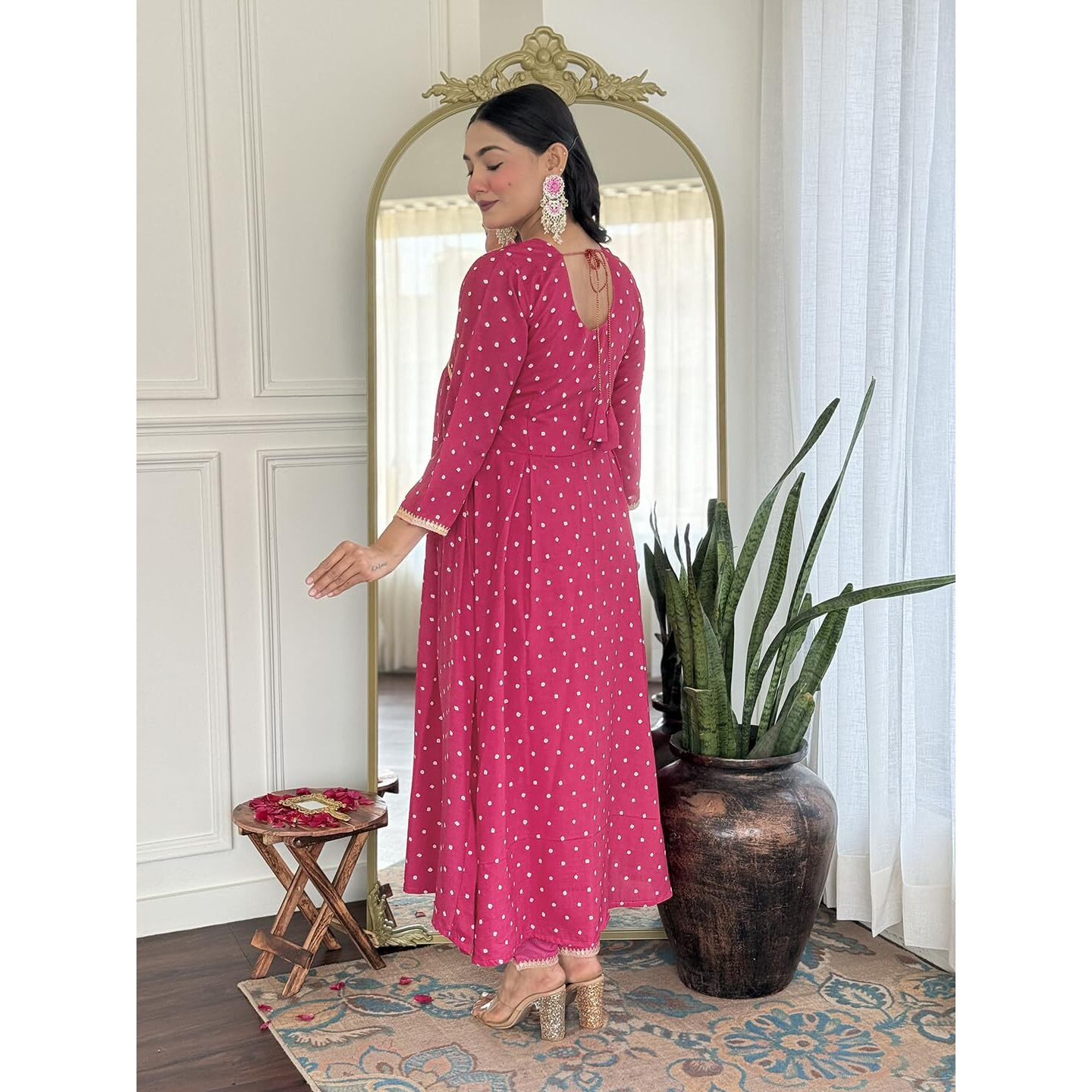 Navlik Women's Muslin Embroidered Flared Kurta Pant and Dupatta Sets (SC-Nehal)