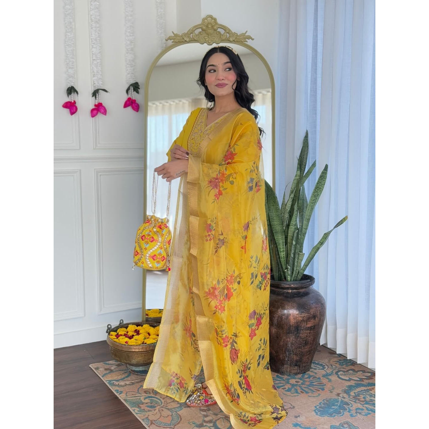 Navlik Women's Rayon Embroidered Straight Kurta Pant and Dupatta Sets (S-Lucy)