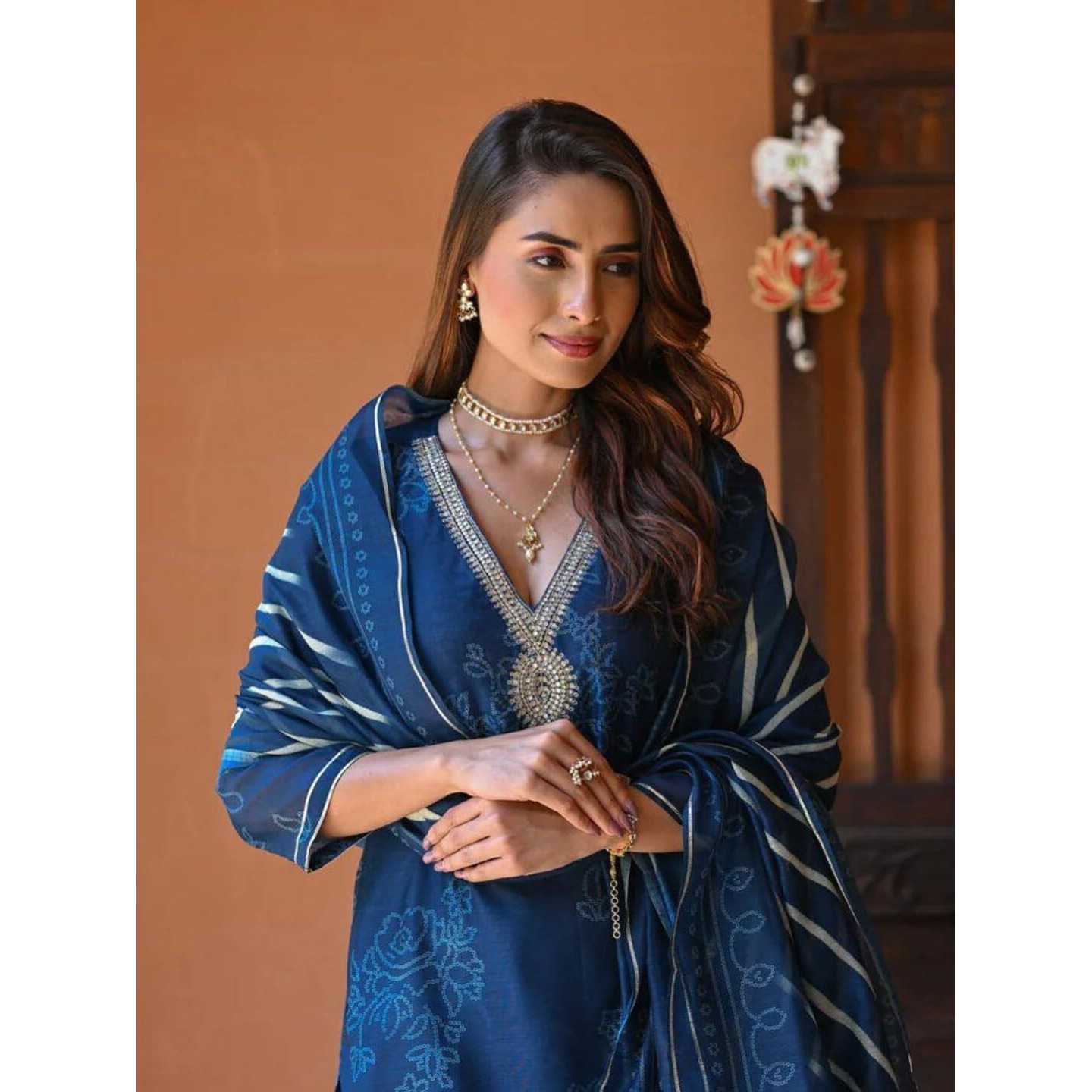 Navlik Women's Rayon Embroidery Printed Straight Kurta with Pant and Dupatta Sets (S-Nora)