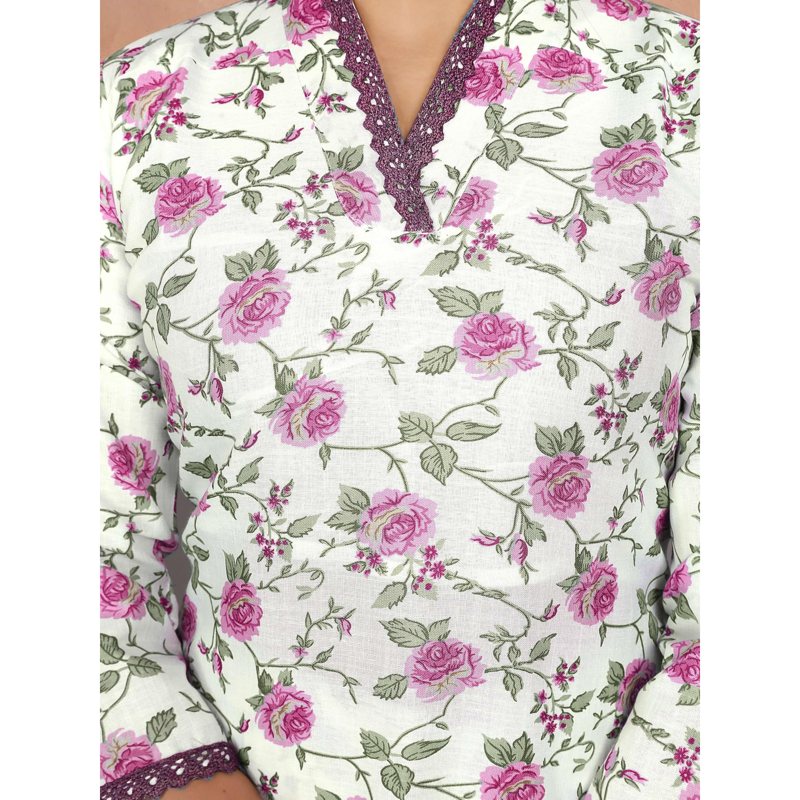 Navlik Women's Cotton Printed Straight Kurta with Pant and Dupatta Sets (STYL-Sangini)
