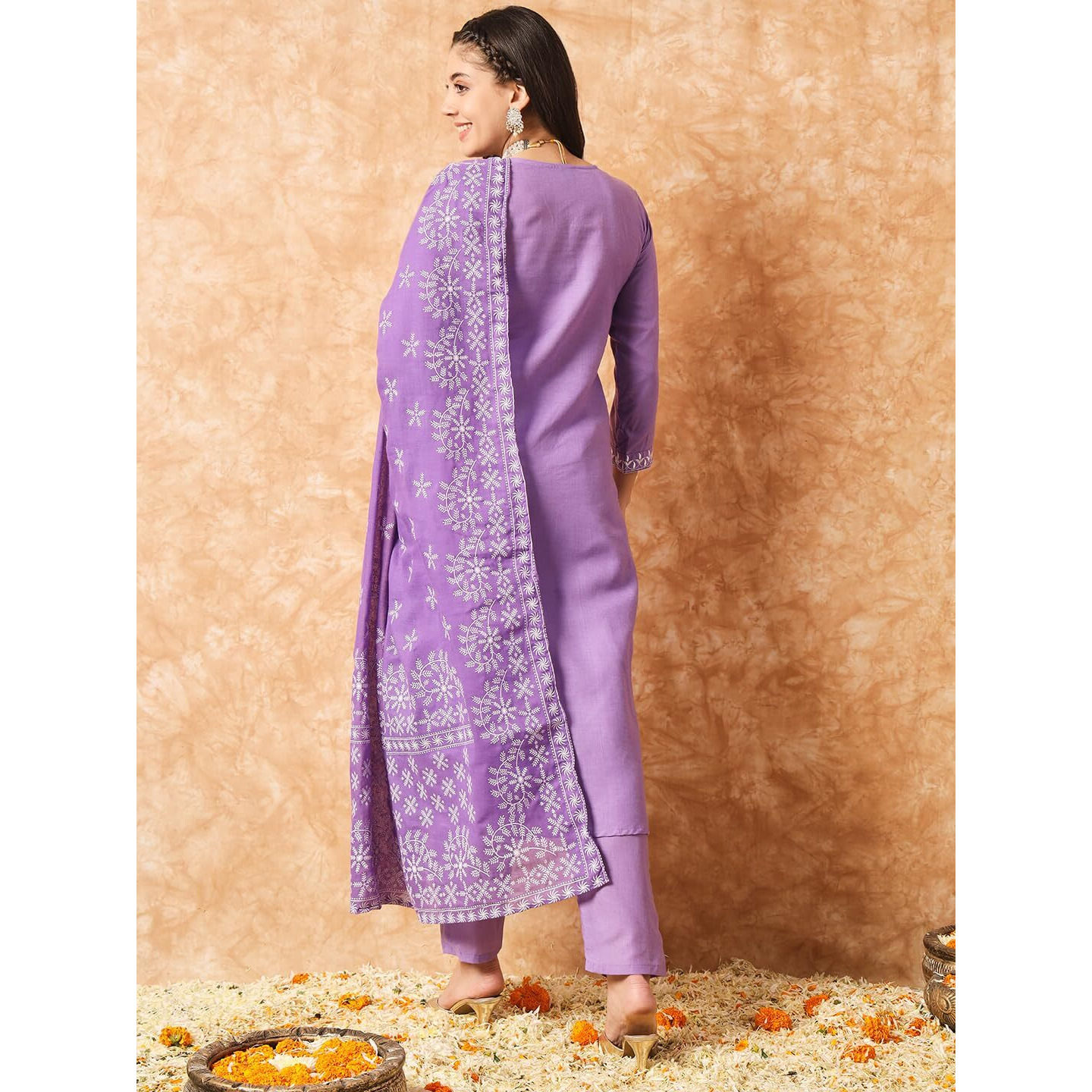 Navlik Women's Cotton Printed Straight Kurta Cotton Pant and Dupatta Sets (S2-Eva)