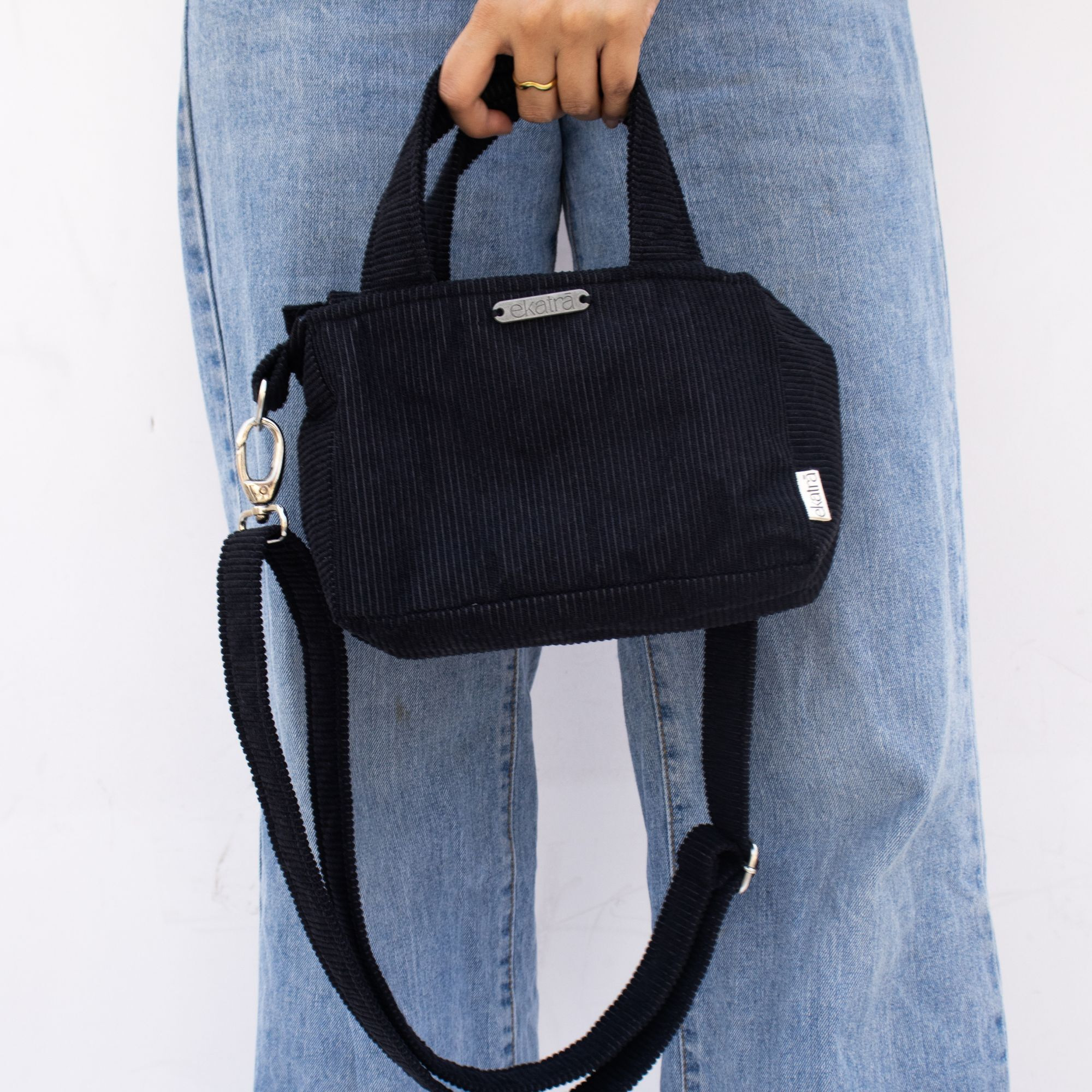 Corduroy Mini Tote - Coal