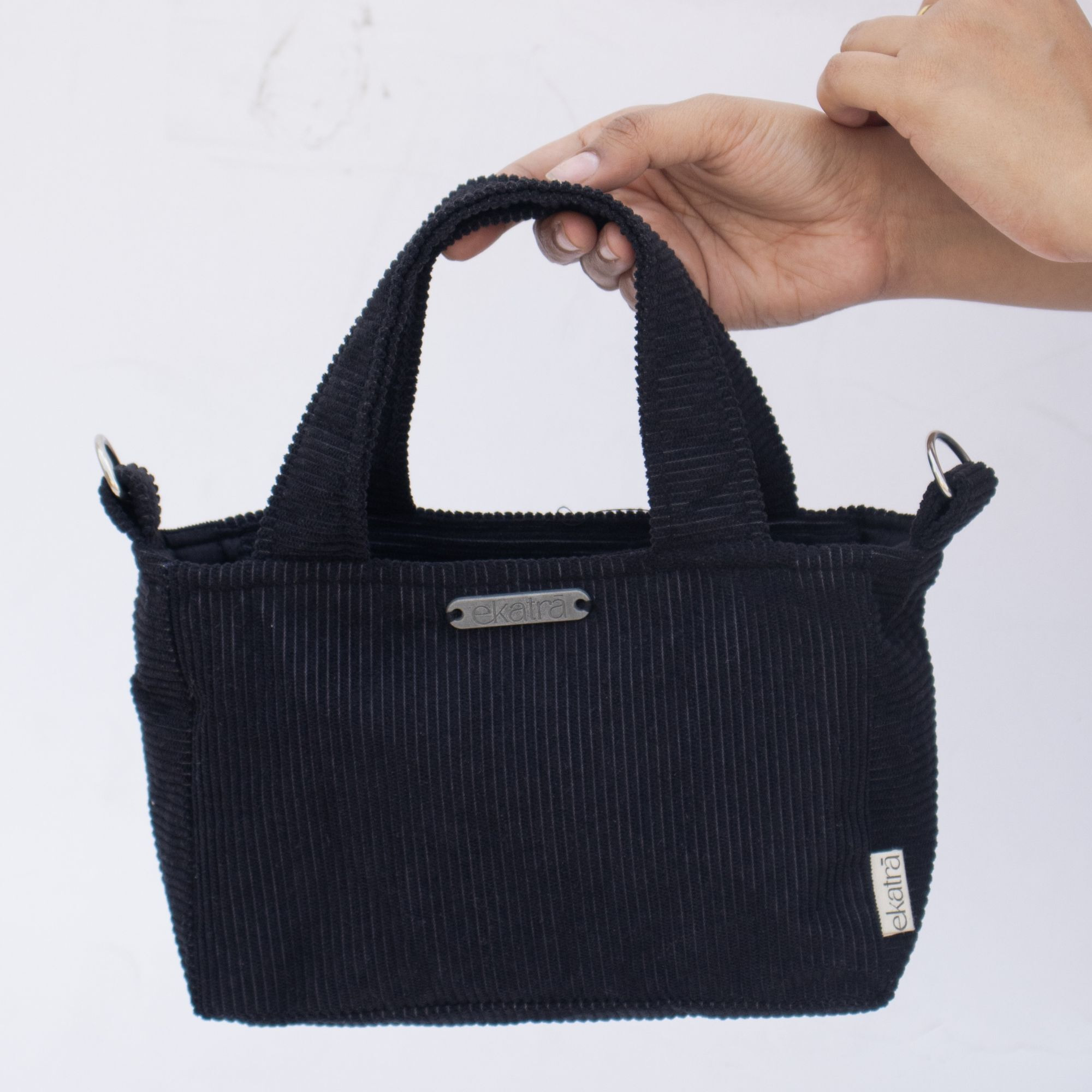 Corduroy Mini Tote - Coal