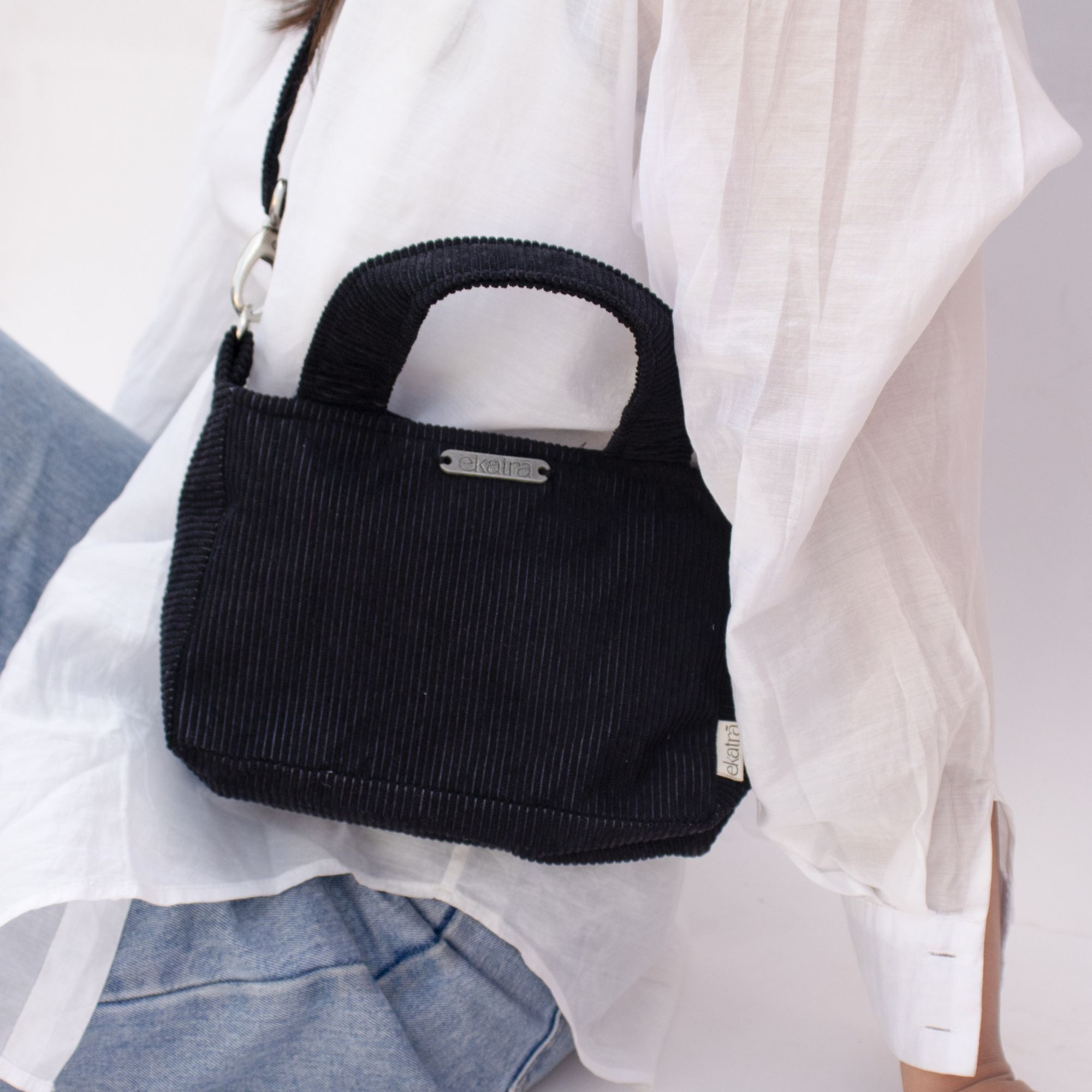 Corduroy Mini Tote - Coal