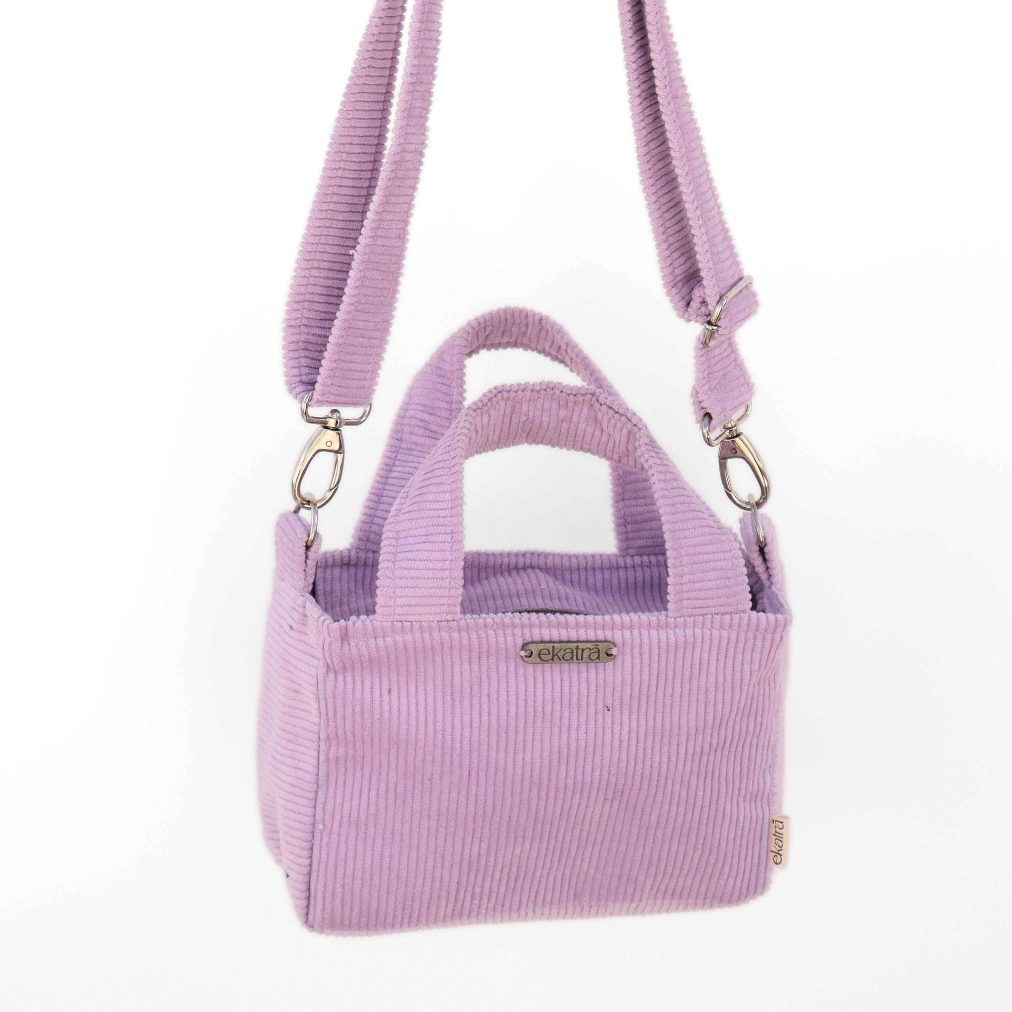 Corduroy Mini Tote - Lavendar