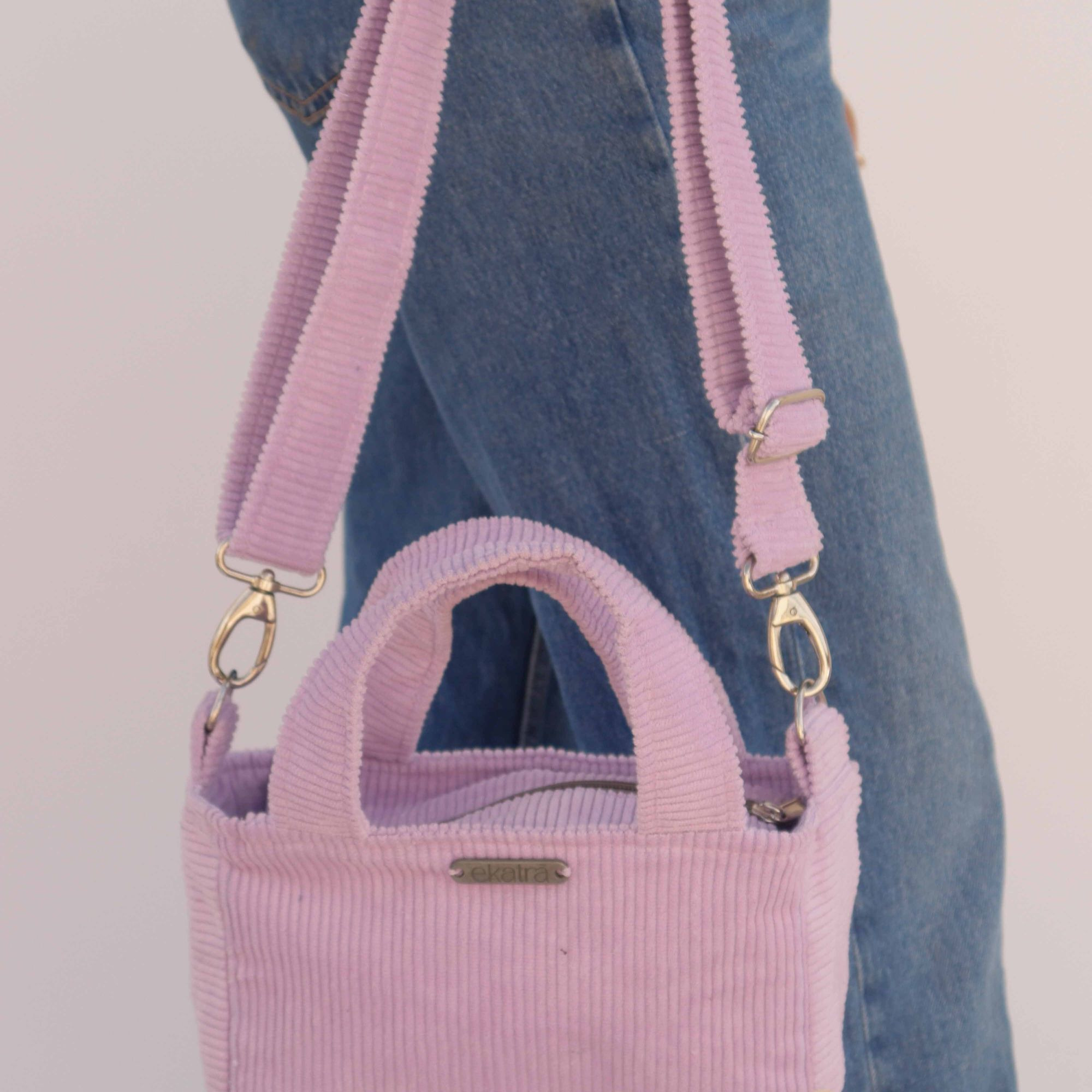 Corduroy Mini Tote - Lavendar