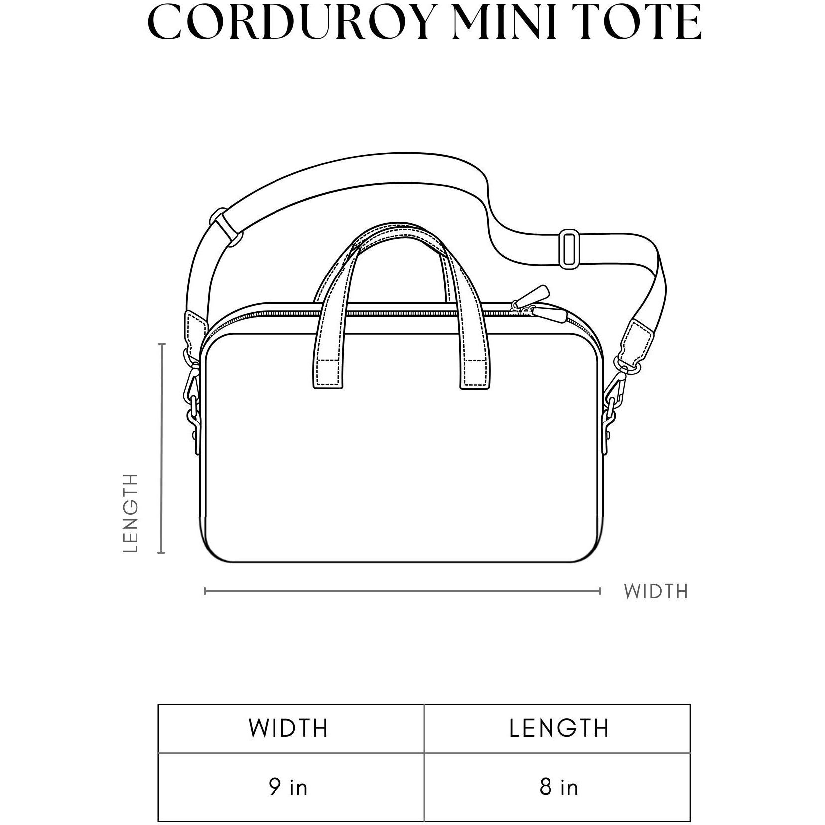 Corduroy Mini Tote - Lavendar