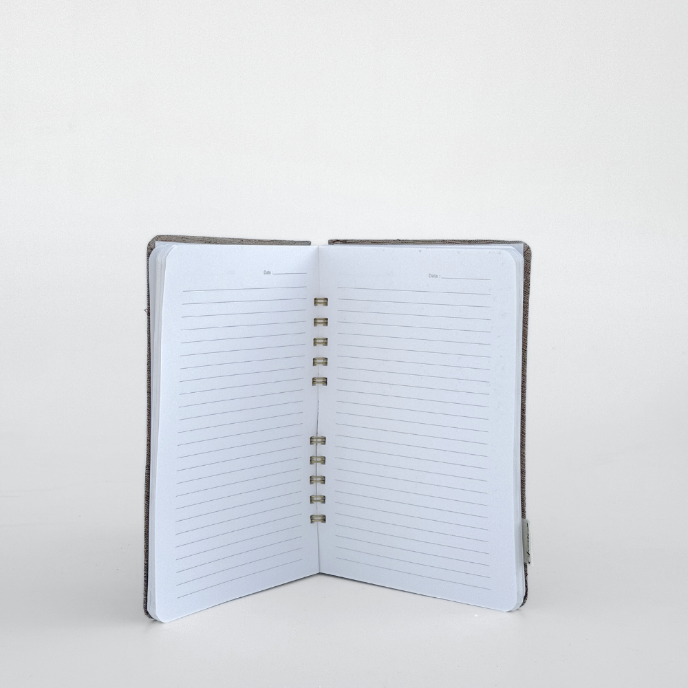 Handcrafted Sustainable A5 Wire Bound ruled 100SM paper Journal by Ekatra - Solid Beige