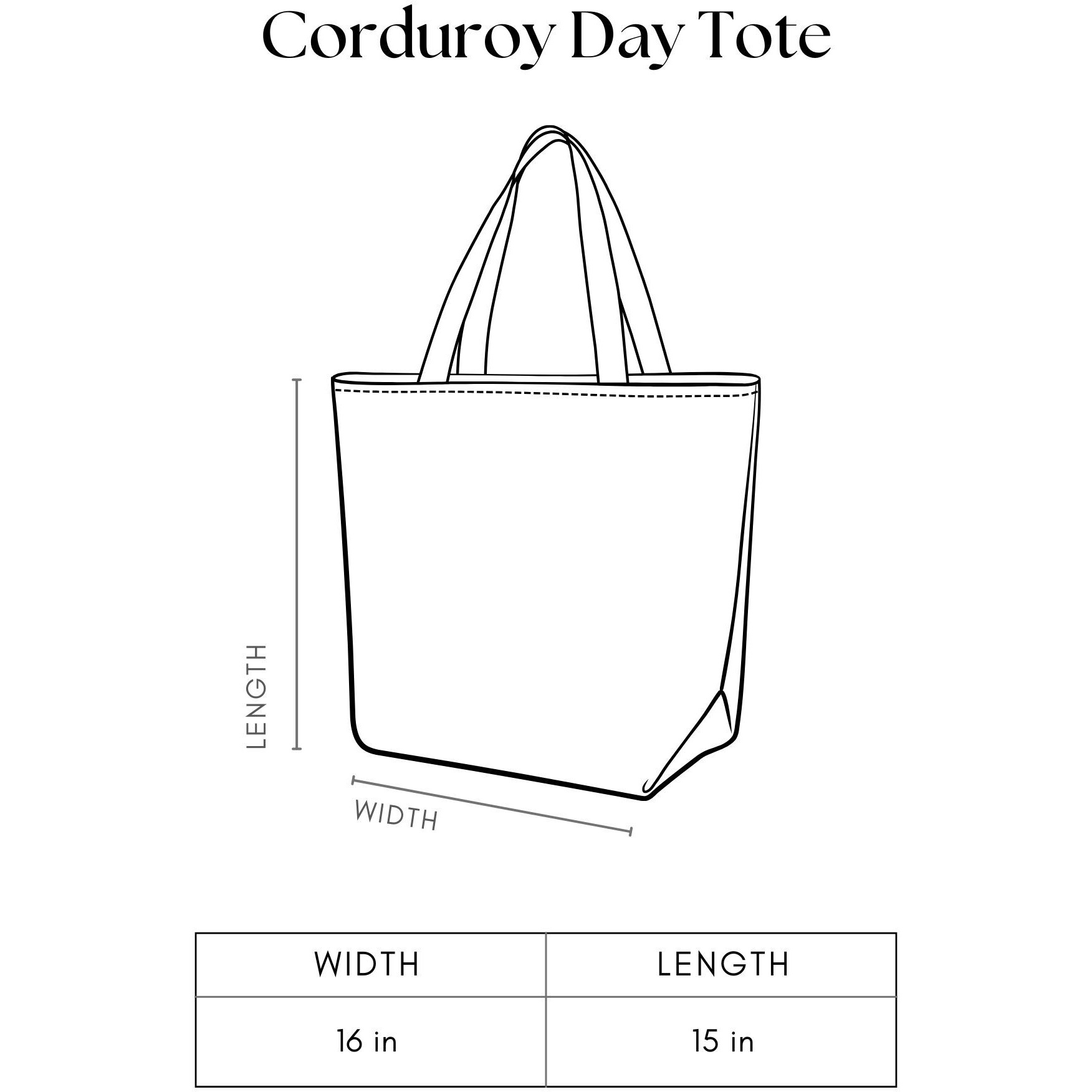 Minimalist Corduroy Day Tote - Sage