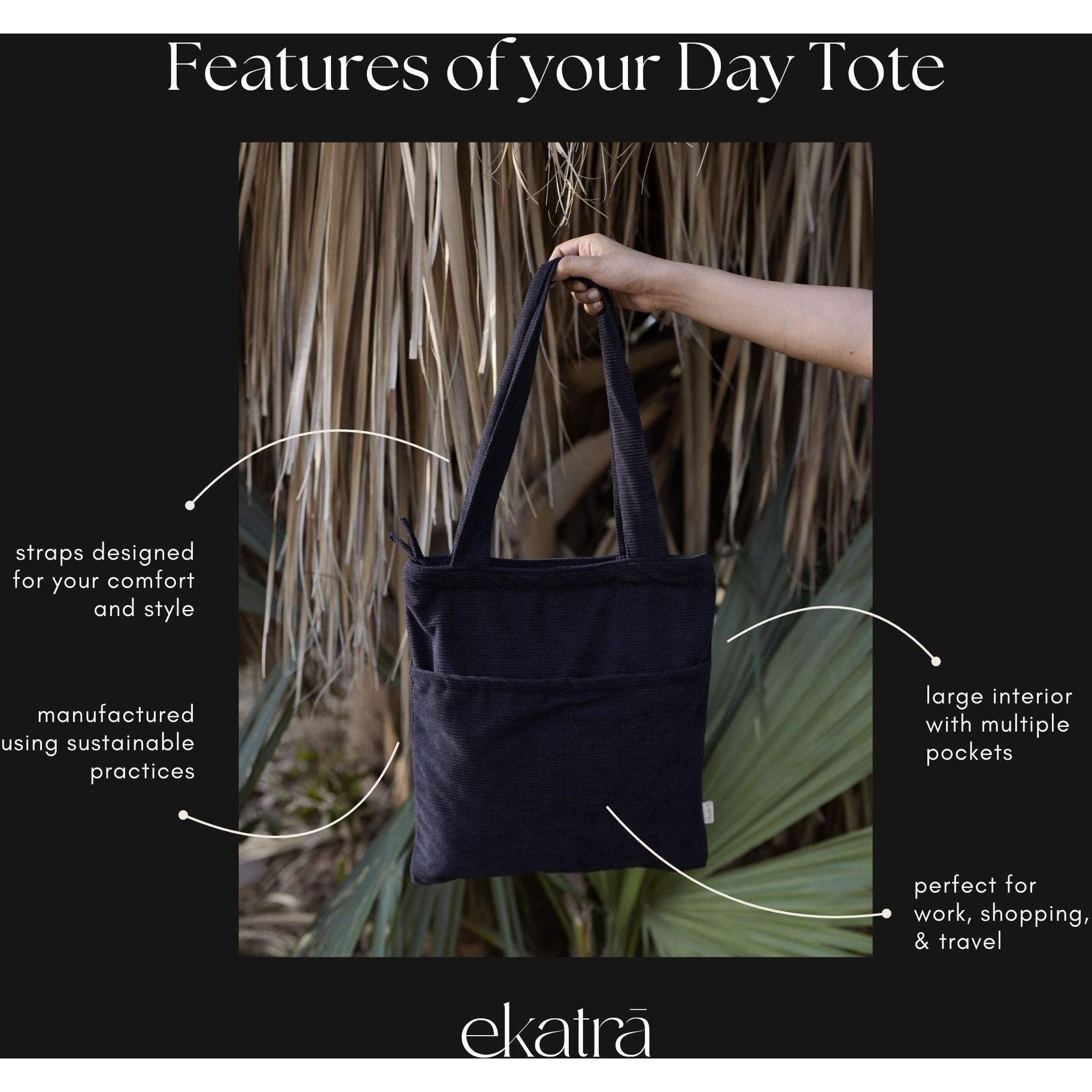 Minimalist Corduroy Day Tote - Sage