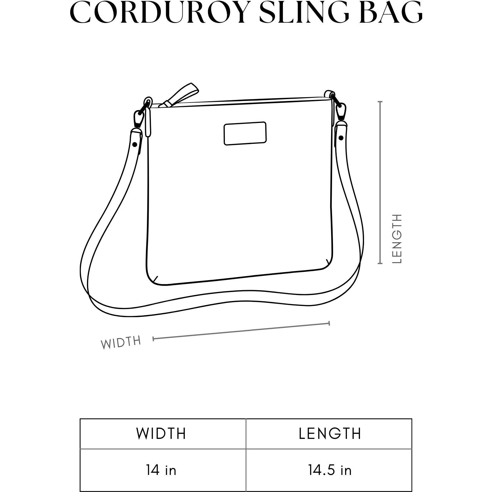 Minimalist Corduroy Sling Bag -Sage