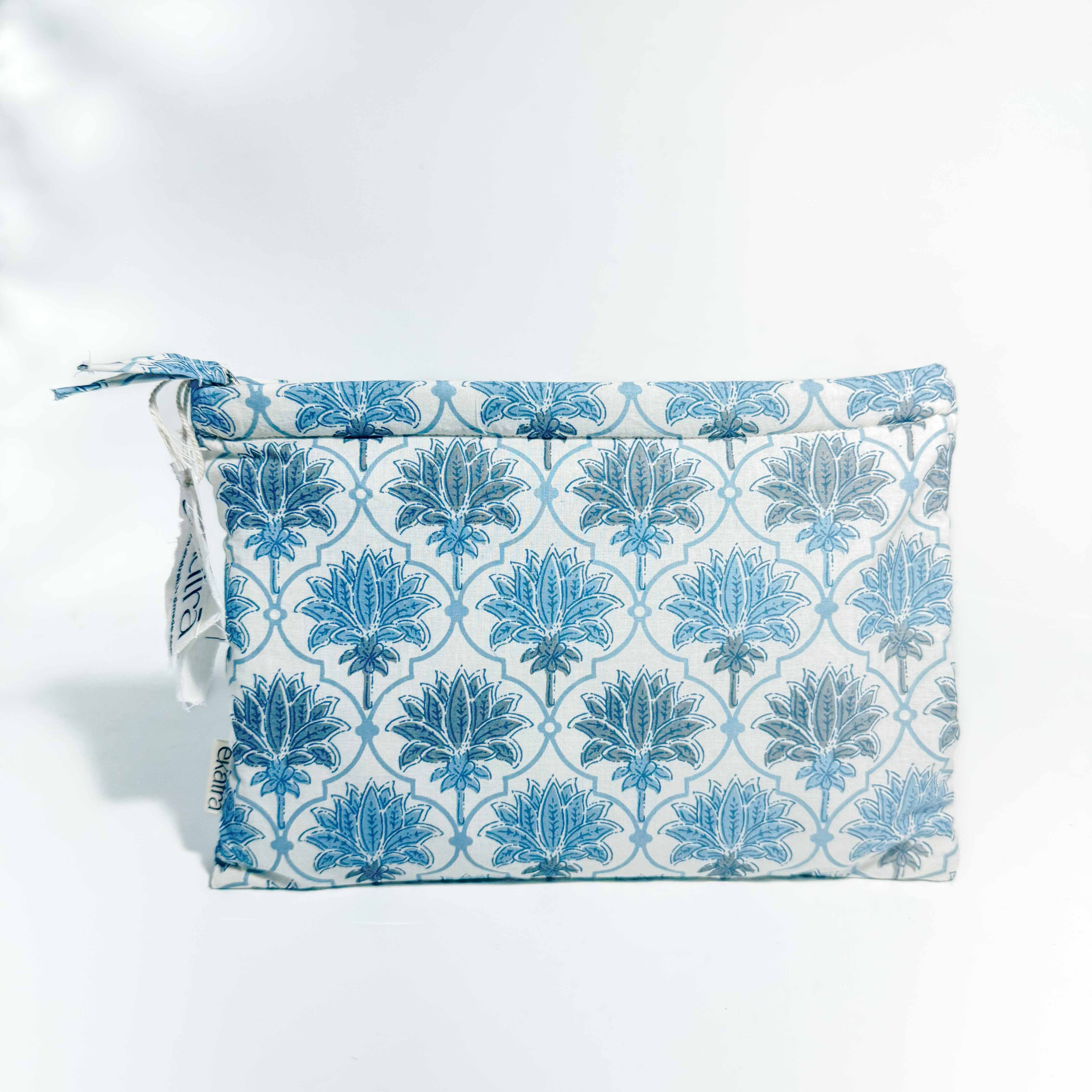 Sustainable Cotton Travel Pouch/Organizer by Ekatra - Lotus