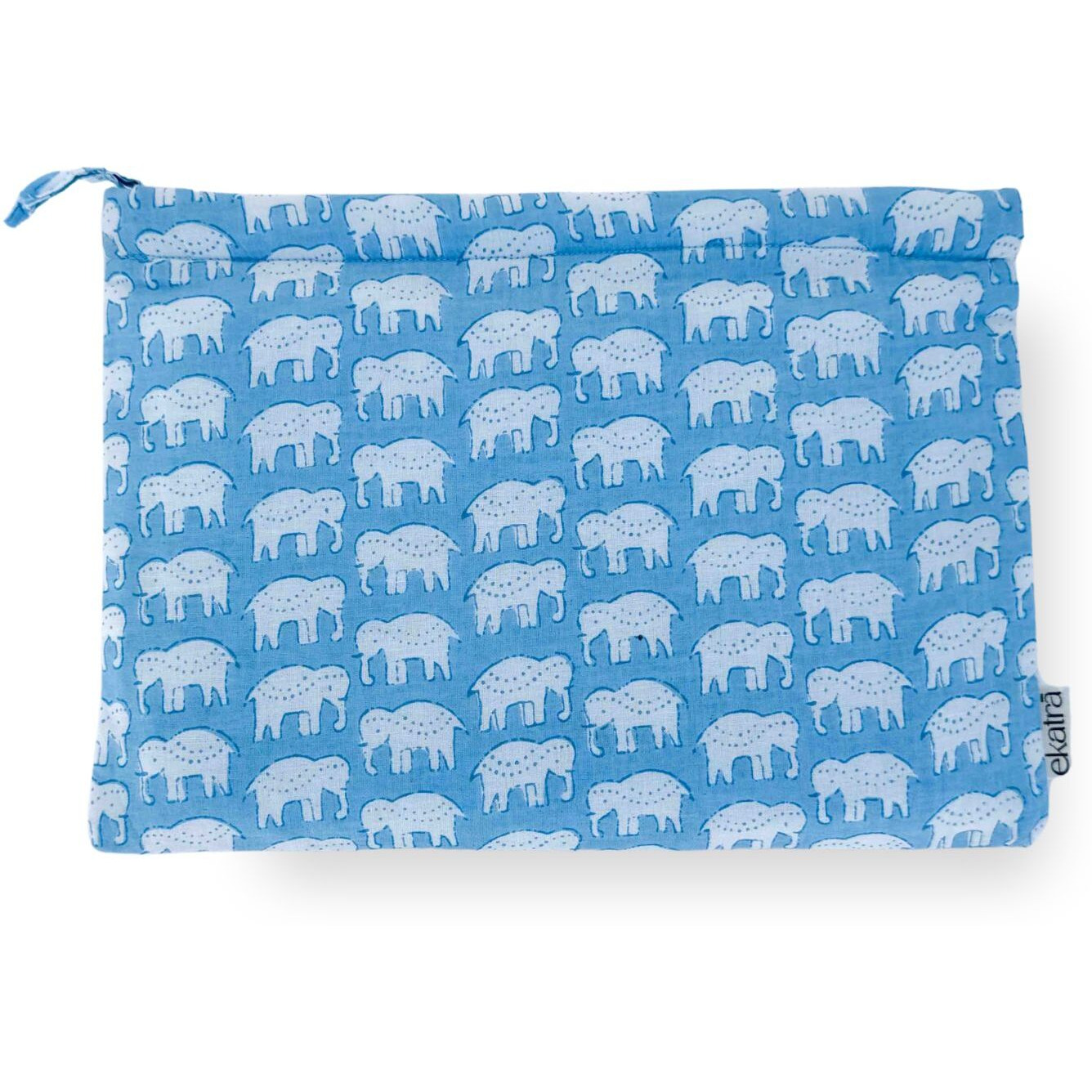 Sustainable Cotton Travel Pouch/Organizer by Ekatra -Elephant Motif