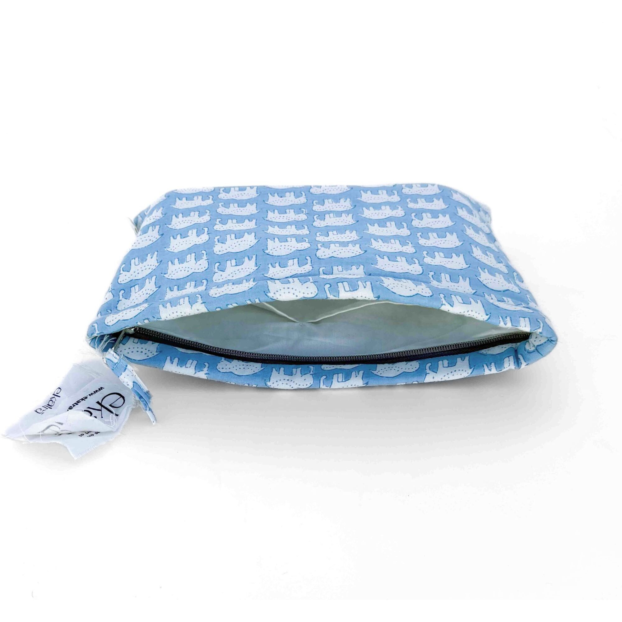 Sustainable Cotton Travel Pouch/Organizer by Ekatra -Elephant Motif