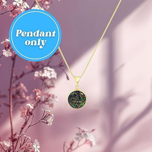 14K Gold Black Opal Pendant for Women - Solid Gold Pendant - Gold Pendant - Gold Formal Pendant - Gold Gemstone Pendant - Gold Wedding Jewelry - Opal Jewelry- Pendant Only