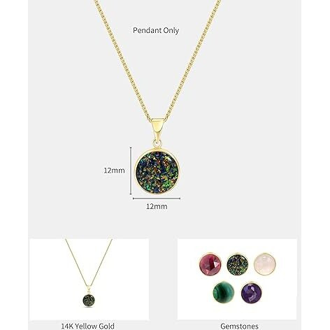 14K Gold Black Opal Pendant for Women - Solid Gold Pendant - Gold Pendant - Gold Formal Pendant - Gold Gemstone Pendant - Gold Wedding Jewelry - Opal Jewelry- Pendant Only