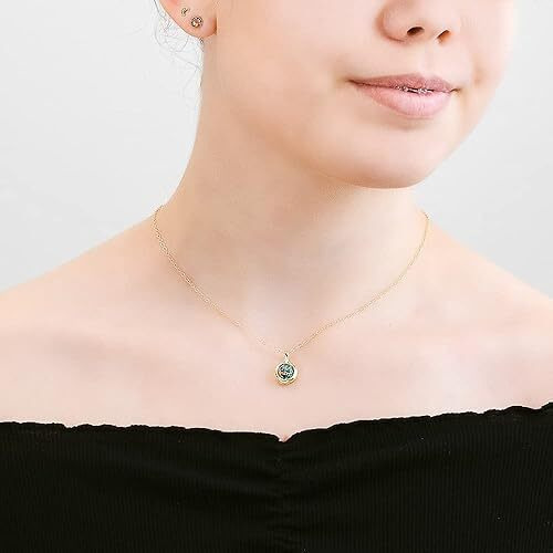 Round Bezel Set Black Nebula Opal Gemstone Pendant Necklace- 14k Gold Filled- Mother's Day-Graduation Gift Idea (Black Nebula Opal, 14k Gold Filled)