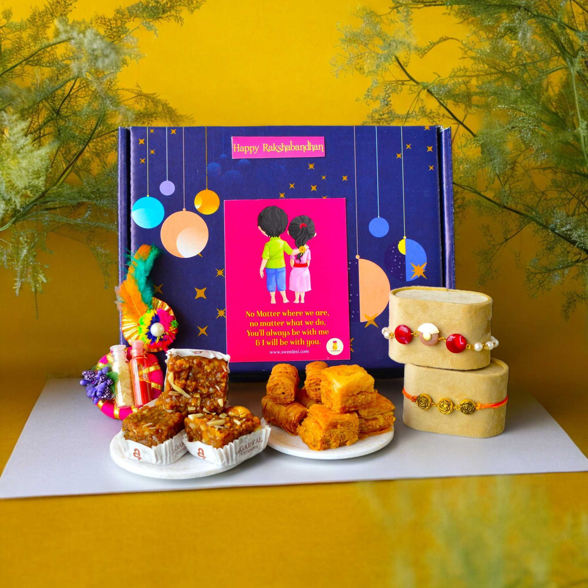 Raksha Bandhan Bhaiya Bhabhi Gift Box - Includes Rakhi