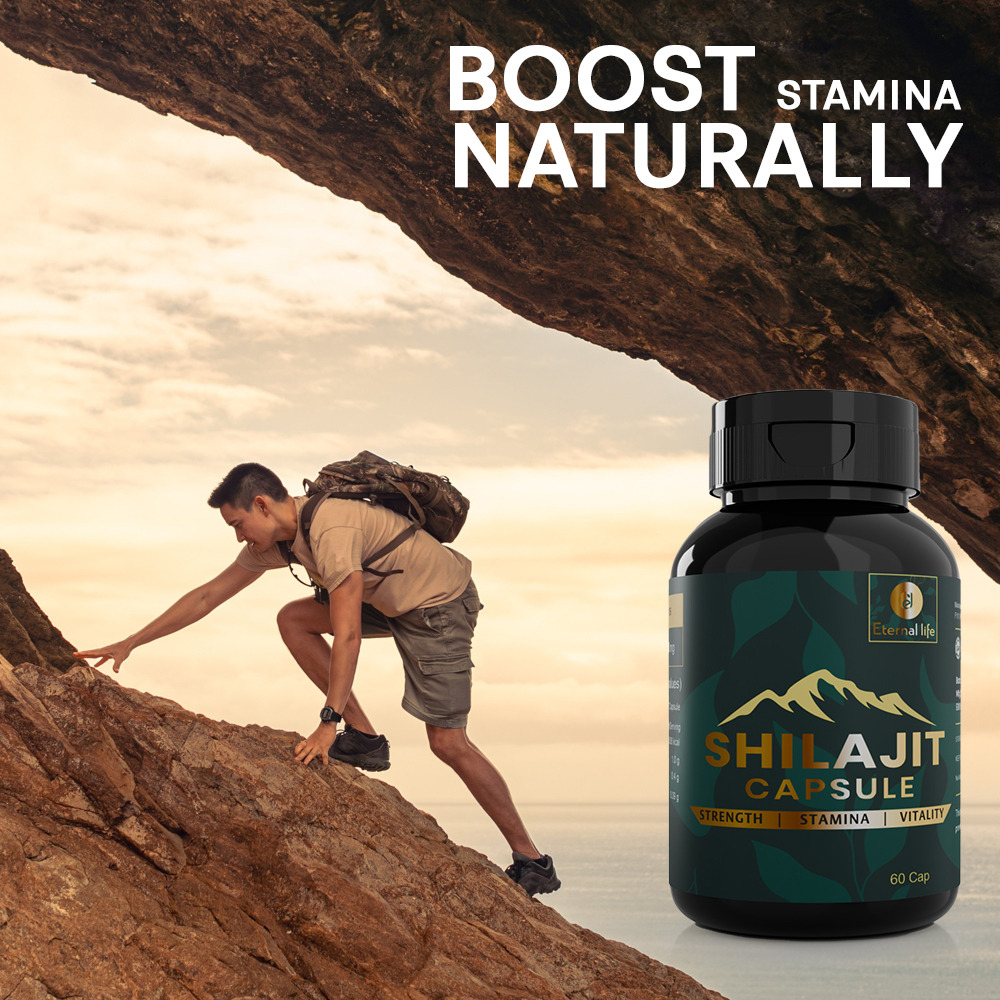 Eternal Life Shilajit Capsules | Original Himalayan Shilajeet for Energy, Strength, Endurance, Stamina, Wellness Support | Natural Herbal Supplement for Vitality | 60 Easy-to-Use Vegetarian Capsules