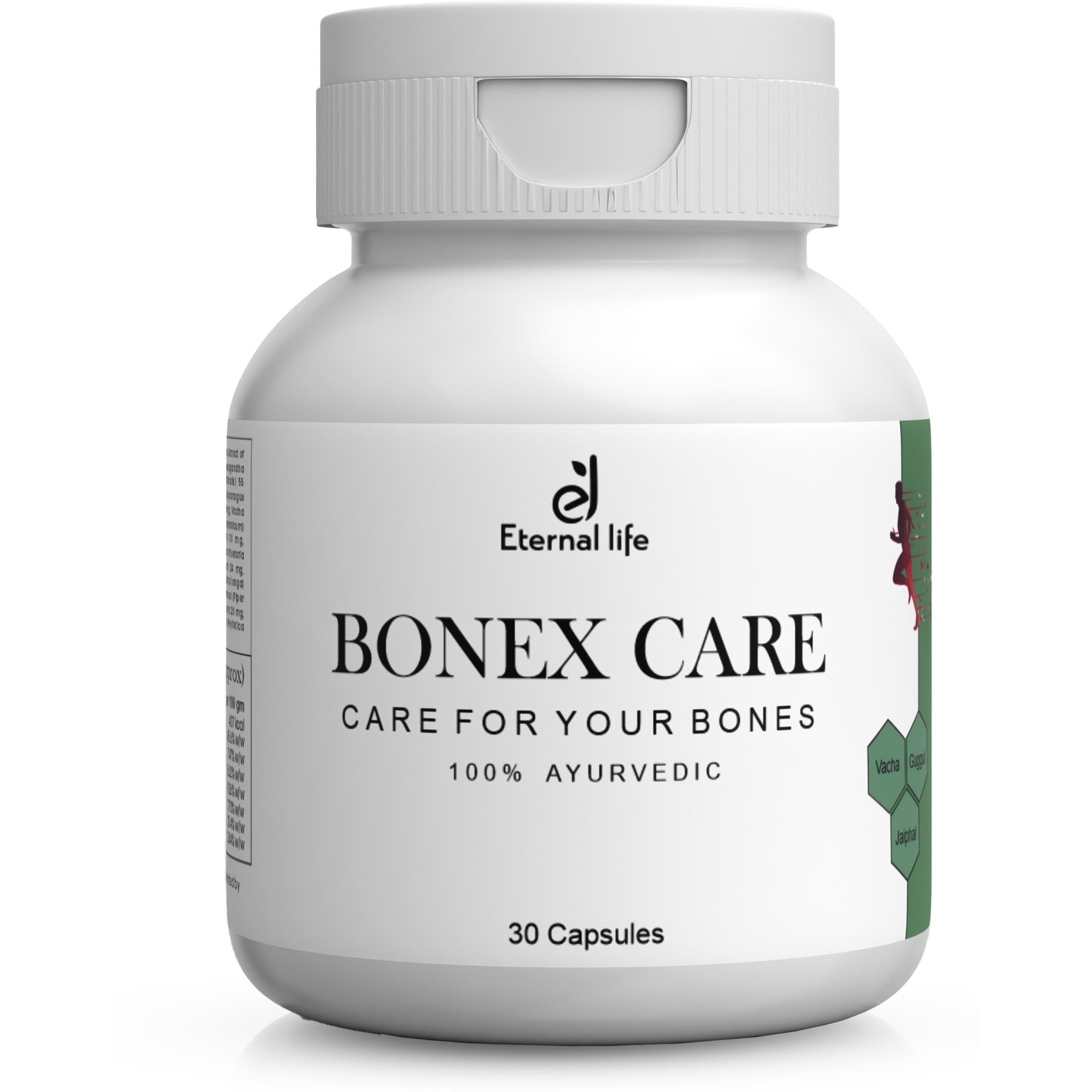 Eternal Life Bonex Care | Herbal Ayurvedic Supplement with Haridra for Joint Stiffness, Muscle Strength, Bone Support, Flexibility and Comfort | Natural Wellness Formula (Pack of 1, 30 Capsules)
