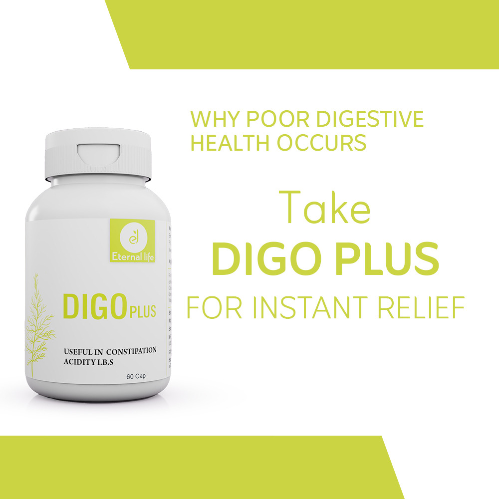 Eternal Life Digo Plus Ayurvedic Digestive Wellness Supplement | Herbal Support For Digestion, Intestinal Cleansing, Gastric Comfort, And Acidity Relief | Natural Formula | 60 Capsules