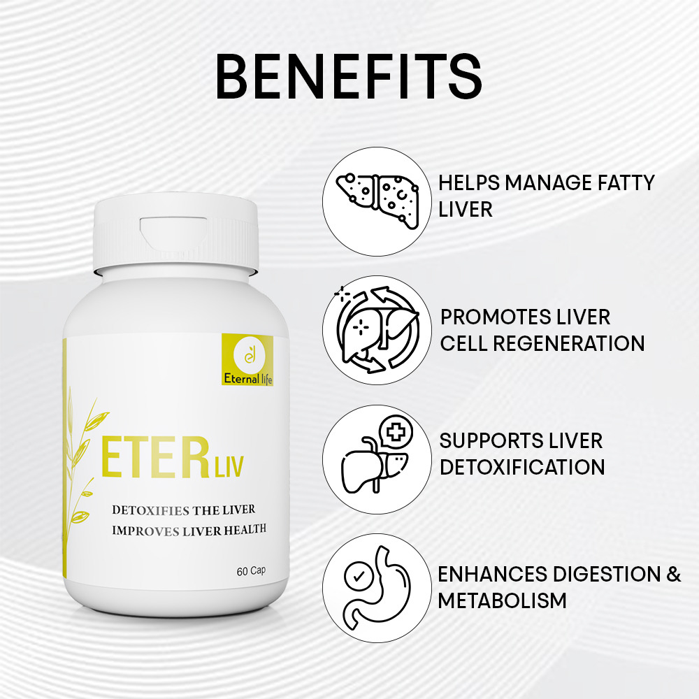 Eternal Life Eterliv Liver Detox Supplement | Liver Detox Supplement which supports Optimal Liver Health and Promotes Detox | 60 Cap