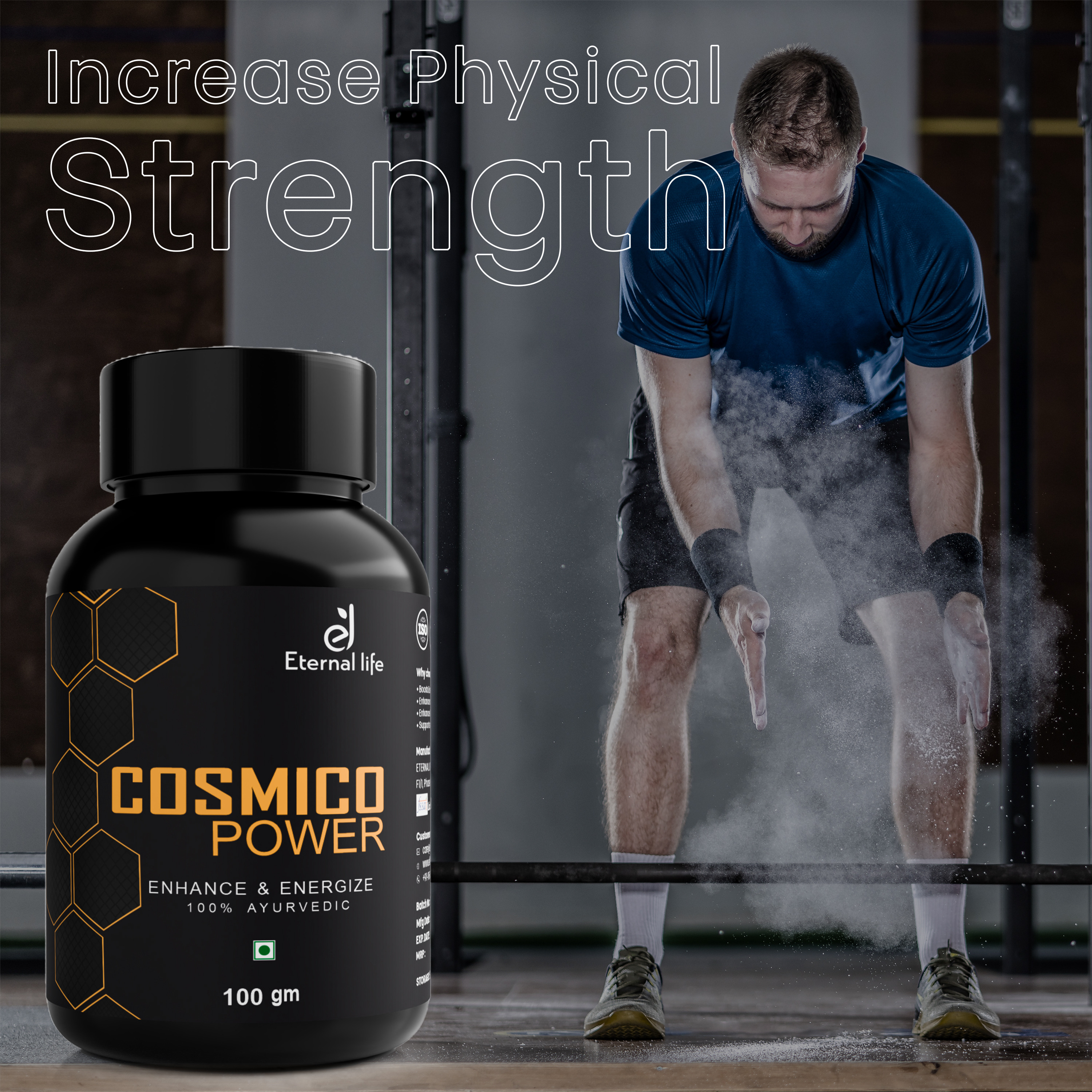 Eternal Life Cosmico Power Energy Supplement for Men | Multivitamins, Natural Extracts & Vital Nutrients | Supports Muscle Growth, Stamina, Metabolism & Overall Wellness | Pack of 1, 100gm