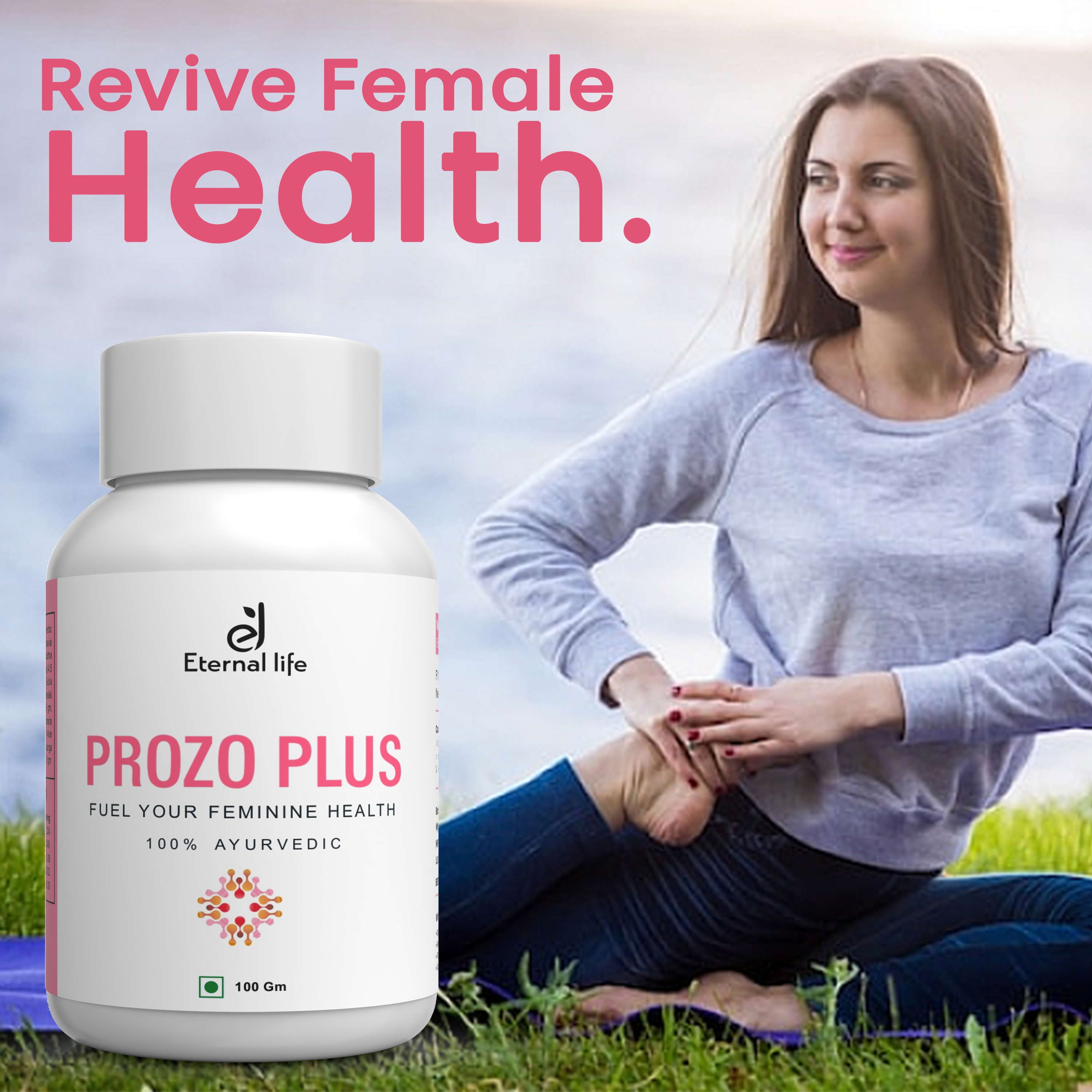 Eternal Life Prozo Plus 100 Gm | Herbal Supplement For Menstrual Cycle Regulation, Hormonal Balance, PCOD PCOS Support, Irregular Periods, Fertility And Gynecological Health For Women