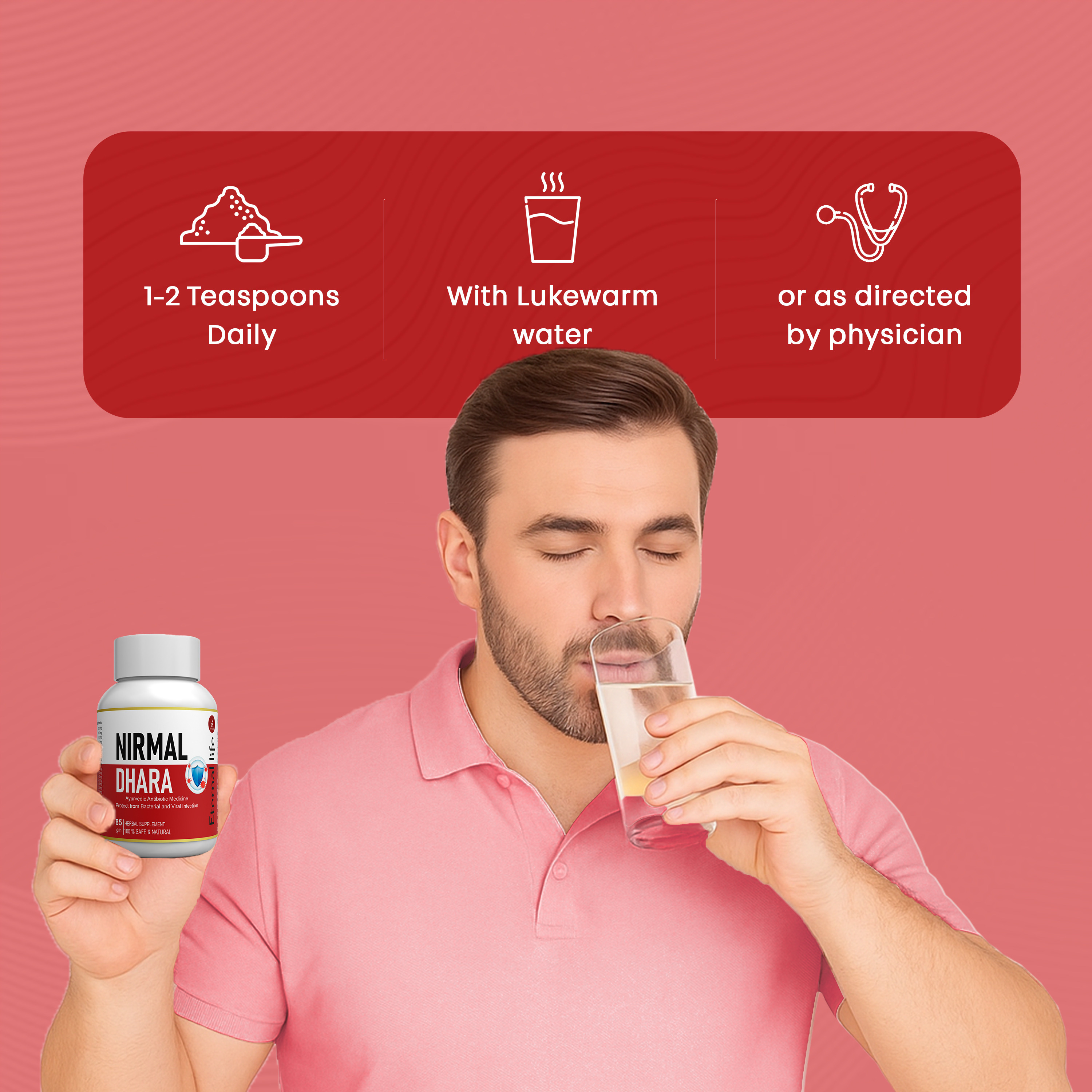 Eternal Life Nirmal Dhara | Ayurvedic Herbal Supplement for Cold, Cough & Seasonal Wellness | Blend of Natural Ingredient for Daily Use | Supports Balanced Health & Vitality | 85g Pack for Men & Women
