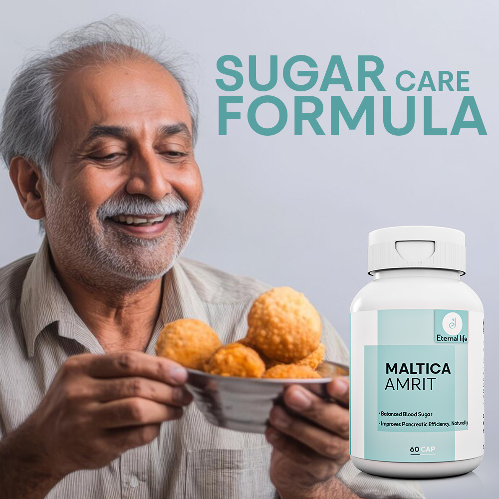 Eternal Life Maltica Amrit | Diabetic Care Herbal Supplement | Formulated with Natural Ingredients | 60 Capsules | Suitable for Men & Women | Supports a Balanced & Active Lifestyle