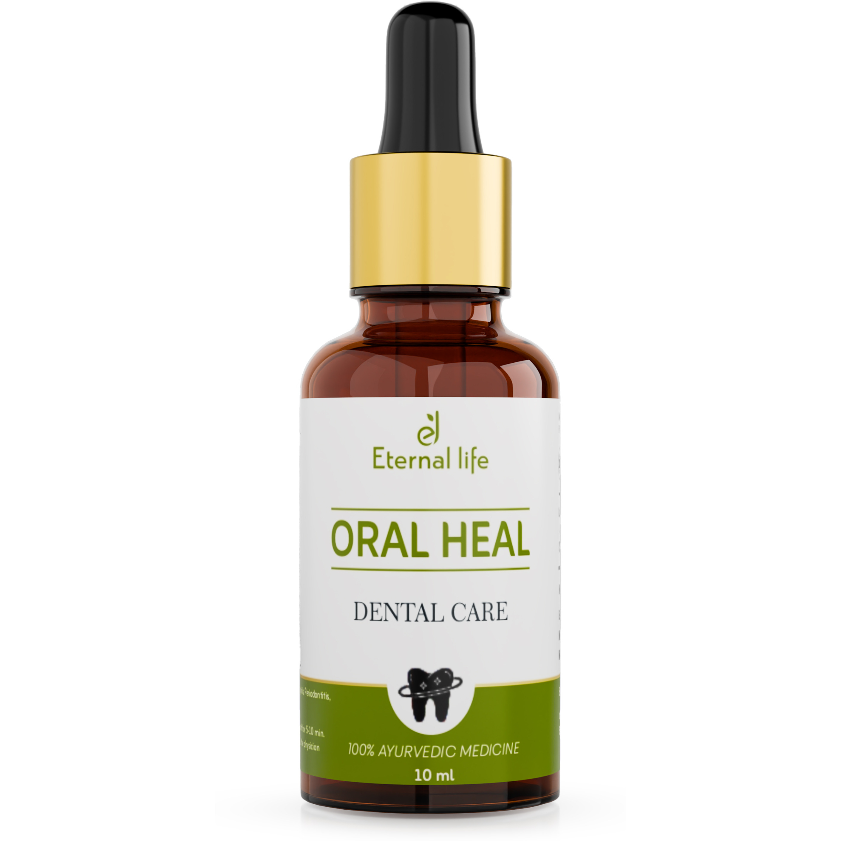 Eternal Life Oral Heal | Ayurvedic Herbal Oil for Gum Discomfort, Tooth Sensitivity, Oral Freshness, & Dental Wellness | Natural Dental Care for Gingival Support & Clean Mouth Feel (Pack of 1, 10 ml)