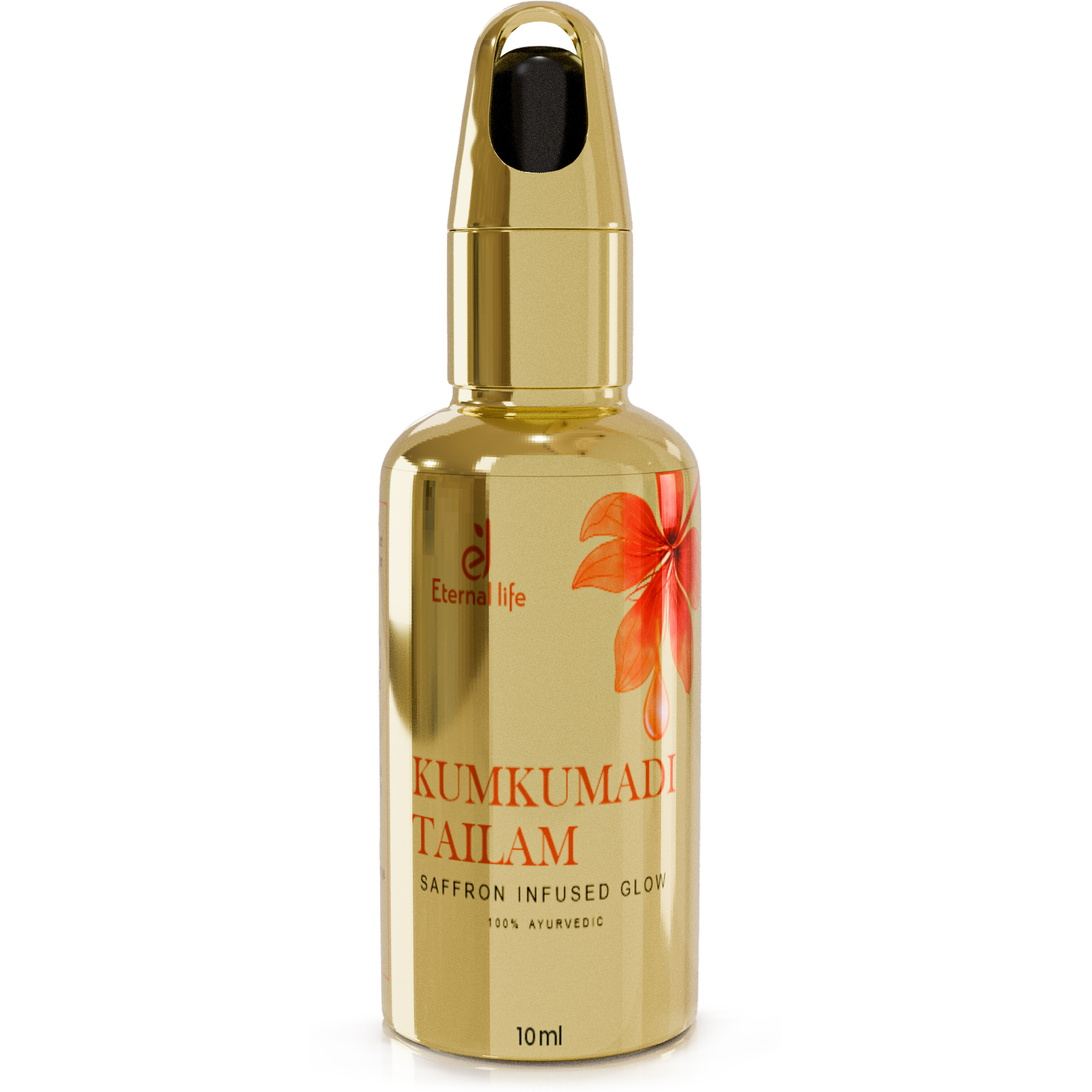 Eternal Life Kumkumadi Tailam Face Oil for Glowing Skin Brightening Oil, Toned Glow Enrich Age Revitalizing Refreshing Skin Deep Breath Moisturizing Minimize Scars and Acne (Pack of 1, 10 Ml)