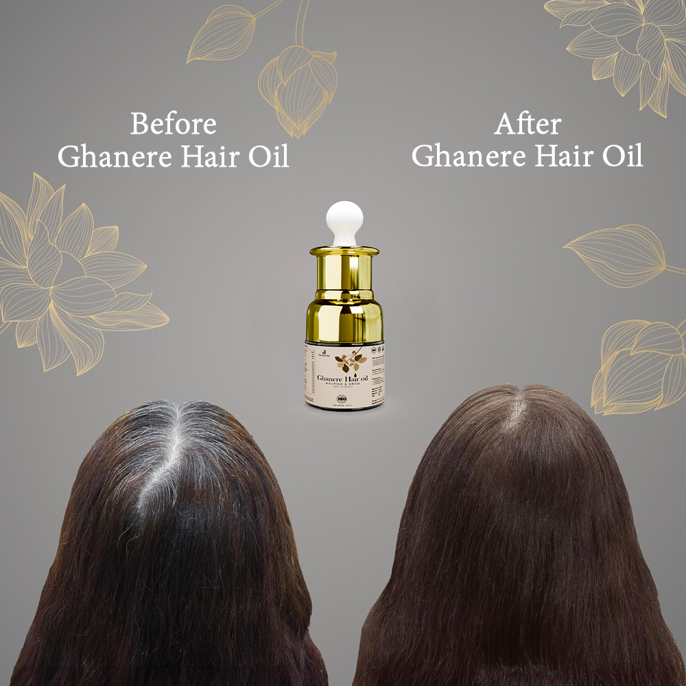 Eternal Life Ghanere Ayurvedic Hair Oil with Bhringraj and Coconut Oil for Scalp Nourishment Enriched with Herbal Ingredients for Smooth and Healthy Looking Daily Hair Care Oil for Men and Women 20ml