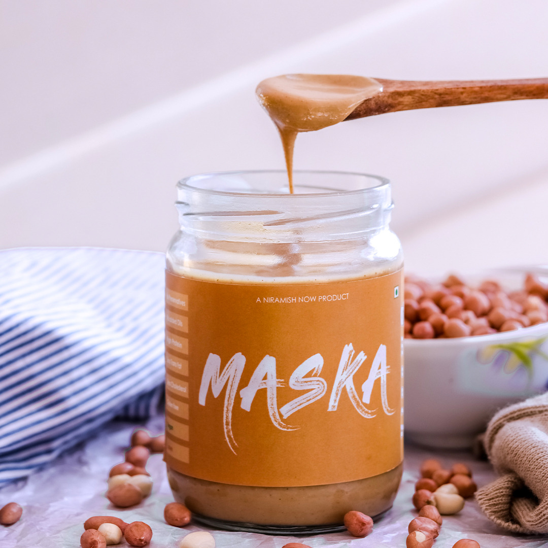 Maska Smooth Peanut Butter 300gms All - Natural / Gluten Free / Vegan/ Vegetarian/ Keto Friendly/ Eco-Friendly) (300 g)