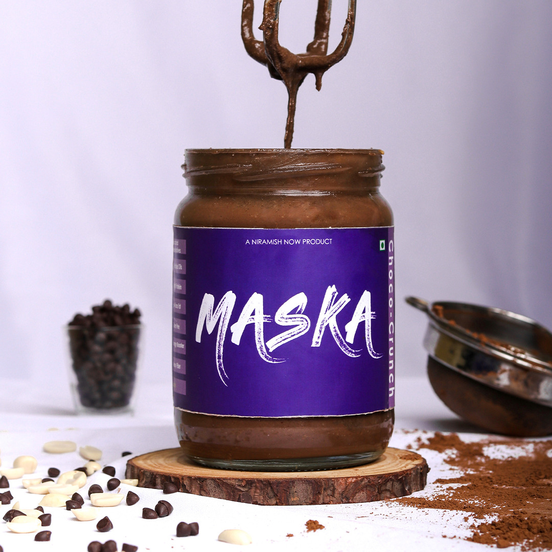 Maska Choco - Crunch Peanut Butter ( No Hydrogenated Oil / Zero Cholesterol / Vegetarian/ Keto Friendly) (500 g)