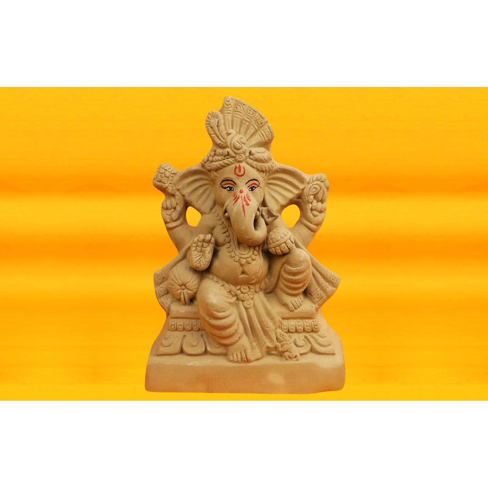 10 Inch Pramoda Eco-Friendly Ganesha Idol in Raja Position