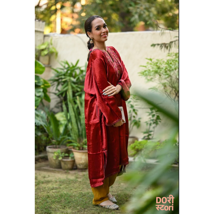 Red Rani Pheran Dress