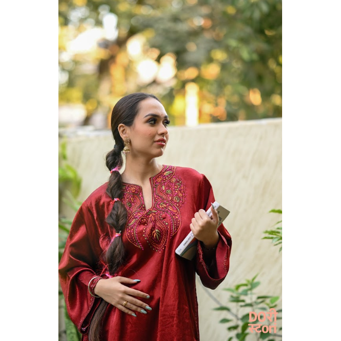 Red Rani Pheran Dress