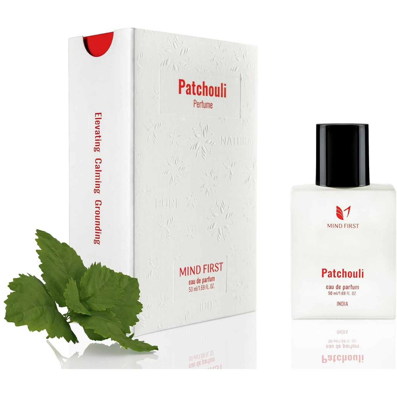 Mind First Patchouli Natural Luxury Perfume 50ml | Made with Essential Oils | Anti-Anxiety & Alertness Booster Fragrance | Long-Lasting Perfume for Men & Women | Ideal for Gifting