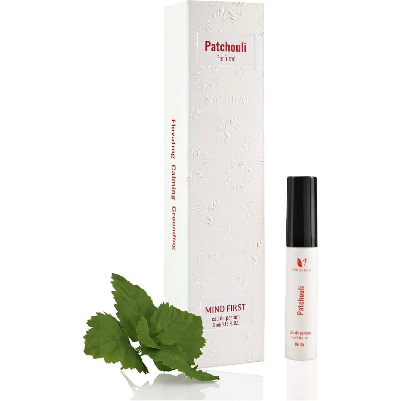 Mind First Patchouli Natural Luxury Perfume 5ml | Made with Essential Oils | Anti-Anxiety & Alertness Booster Fragrance | Long-Lasting Perfume for Men & Women | Ideal for Gifting