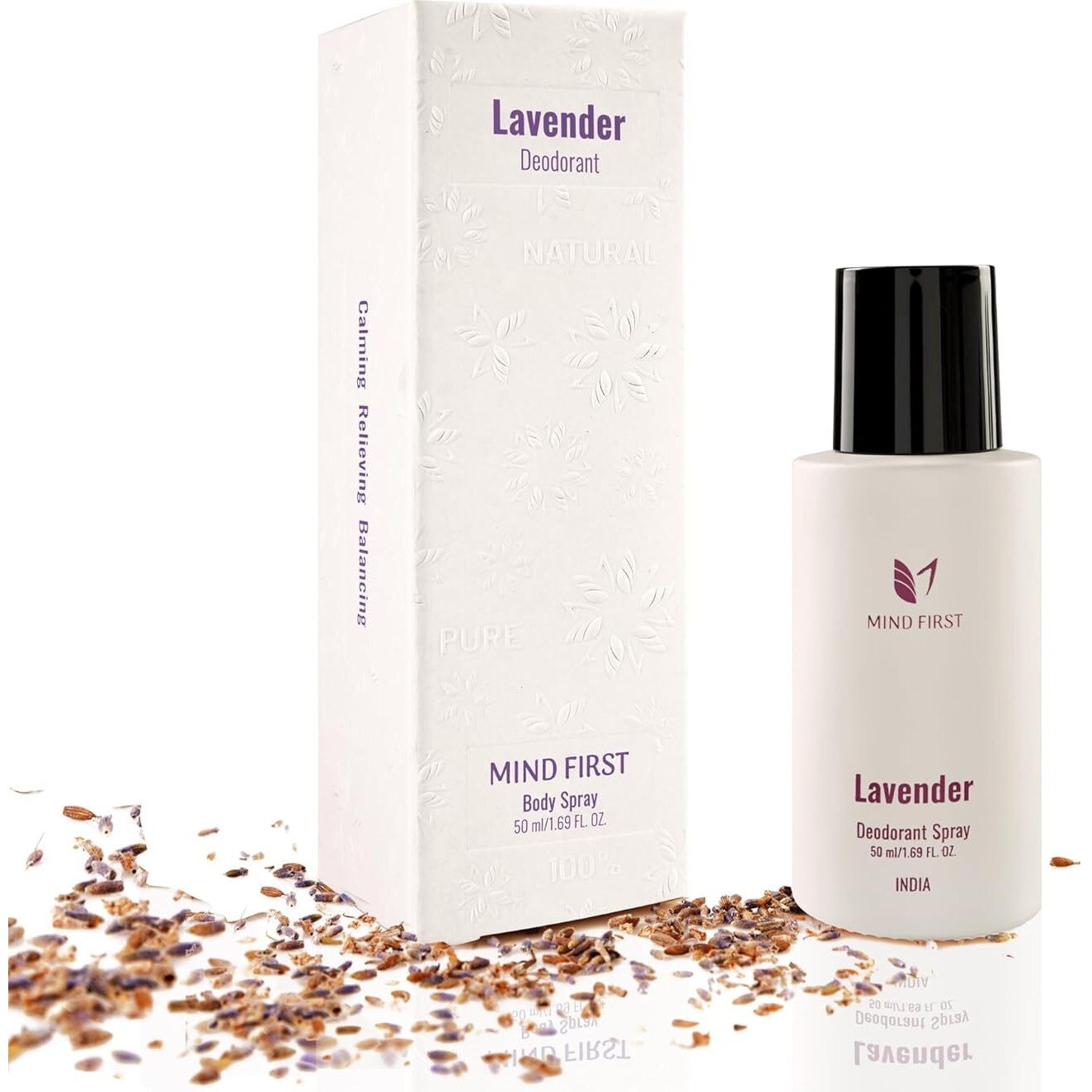 Mind First Lavender Natural Luxury Deodorant 50ml | Made with Essential Oils |Pure, Authentic & 100% Skin-Friendly | Long-Lasting Deodorant for Men & Women | Perfect for Gifting