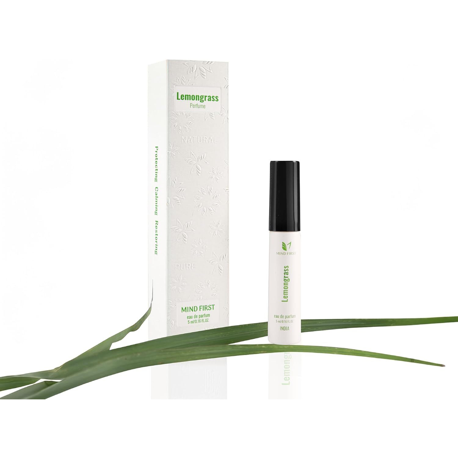Mind First Lemongrass Natural Luxury Perfume 5ml | Made with Essential Oils | Anti-Anxiety & Cheerfulness Booster Fragrance | Long-Lasting Perfume for Men & Women | Ideal for Gifting