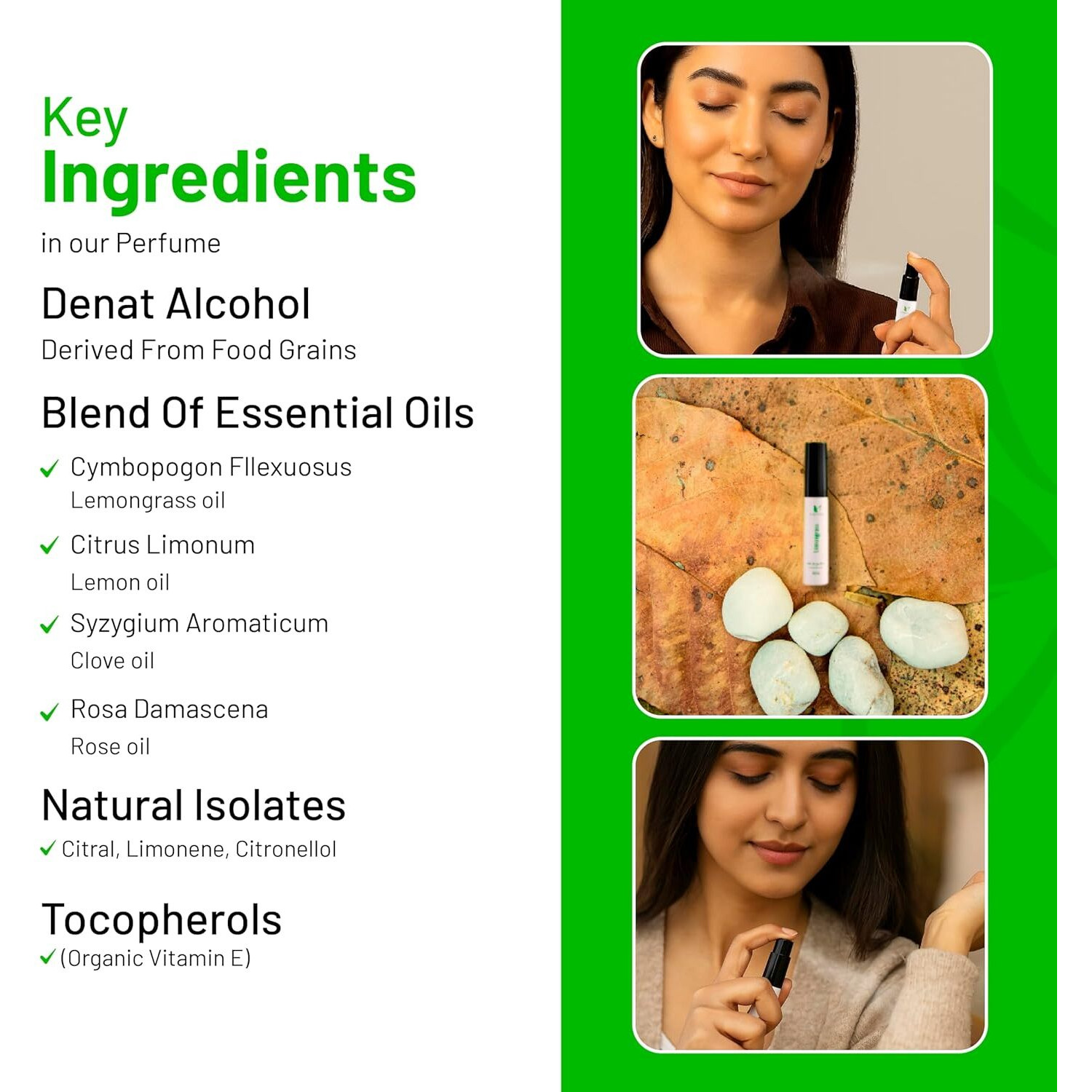 Mind First Lemongrass Natural Luxury Perfume 5ml | Made with Essential Oils | Anti-Anxiety & Cheerfulness Booster Fragrance | Long-Lasting Perfume for Men & Women | Ideal for Gifting
