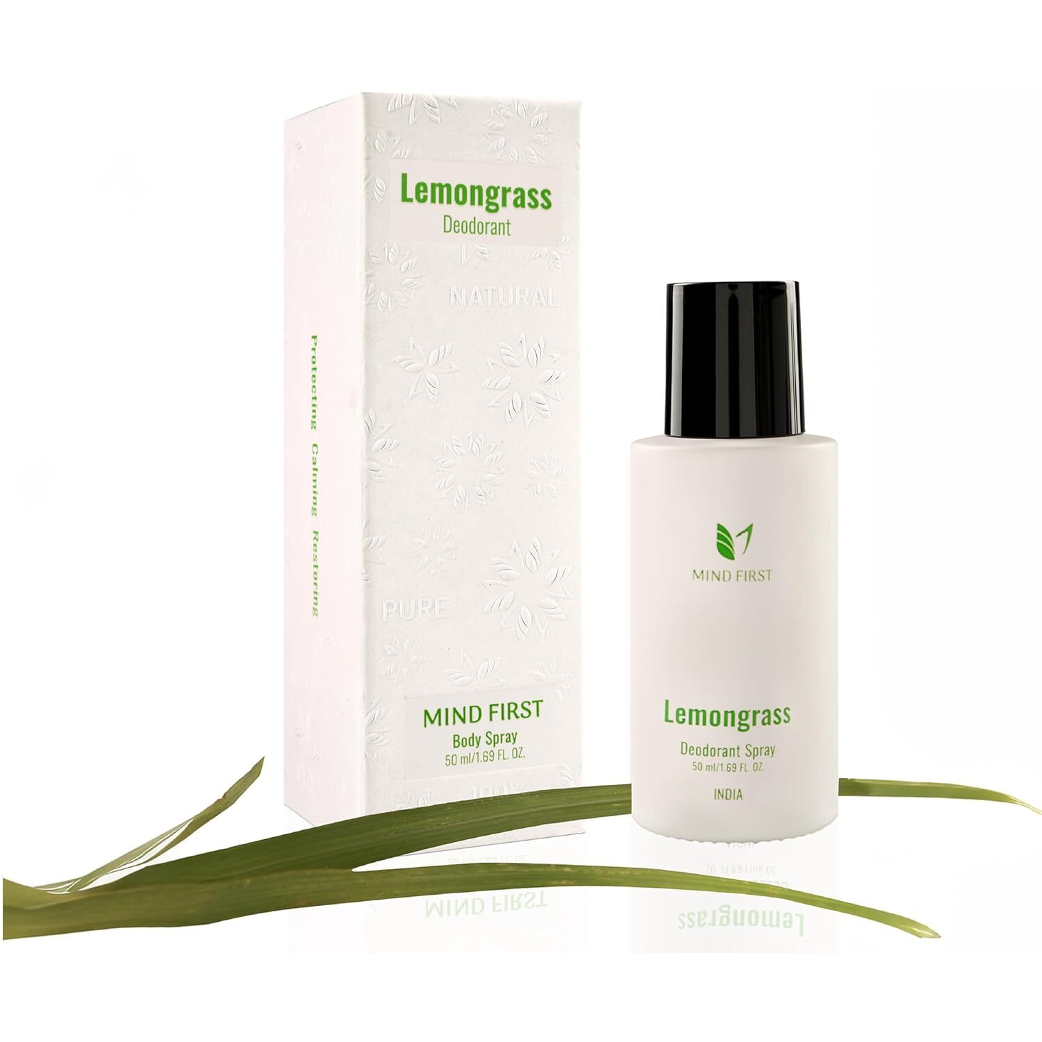 Mind First Lemongrass Natural Luxury Deodorant 50ml | Made with Essential Oils |Pure, Authentic & 100% Skin-Friendly Long-Lasting Deodorant for Men & Women | Perfect for Gifting