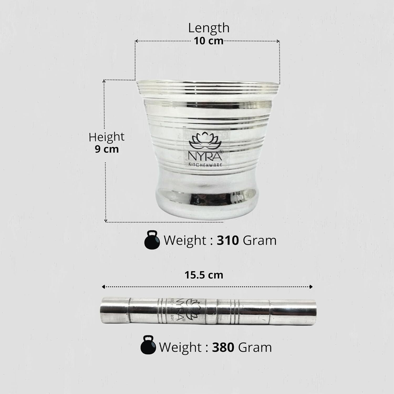 Premium Stainless Steel Mortar & Pestle Set/Khalbatta/Imam Dasta/small