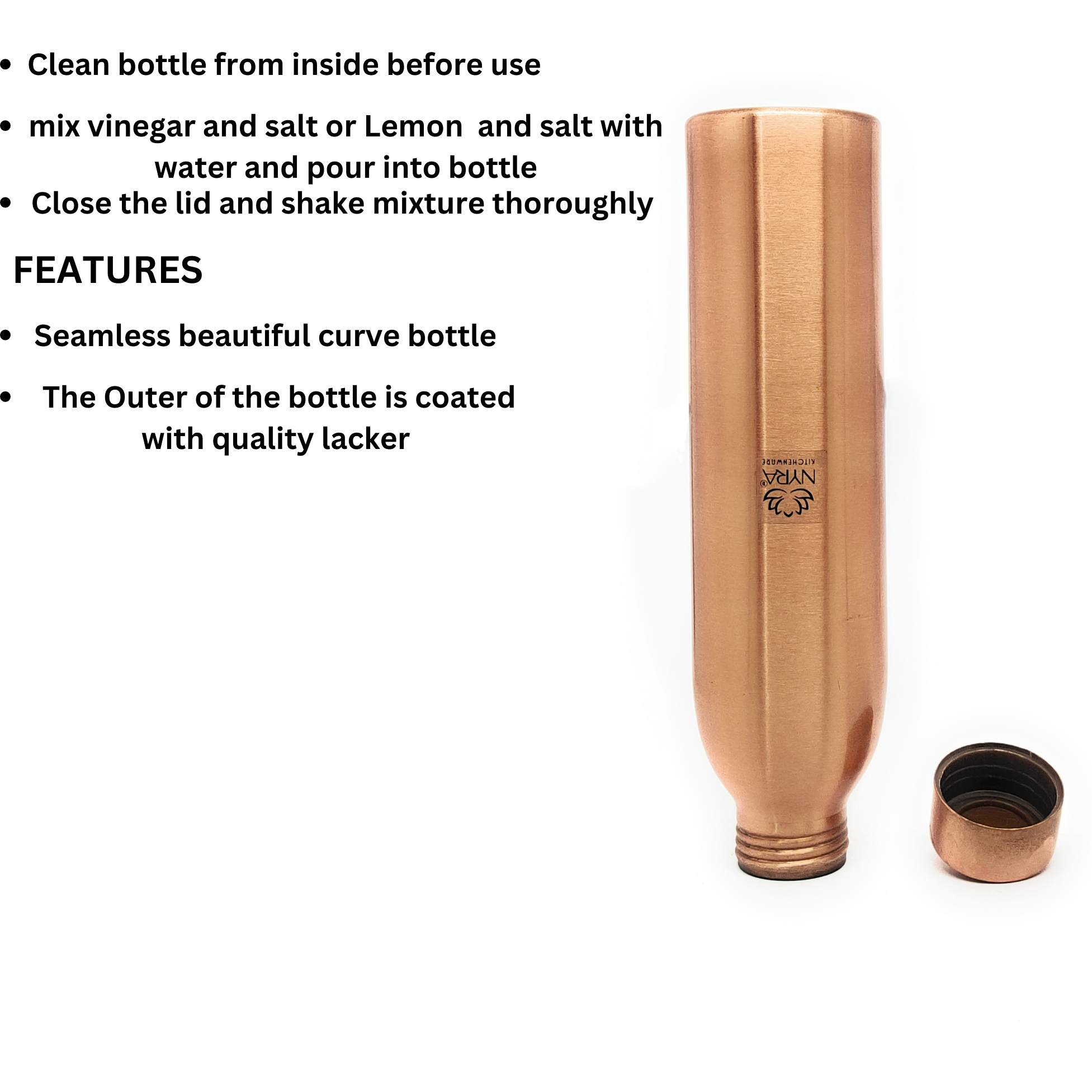 Pure Copper/Tamba Premium Bottle Ayurvedic Wellness