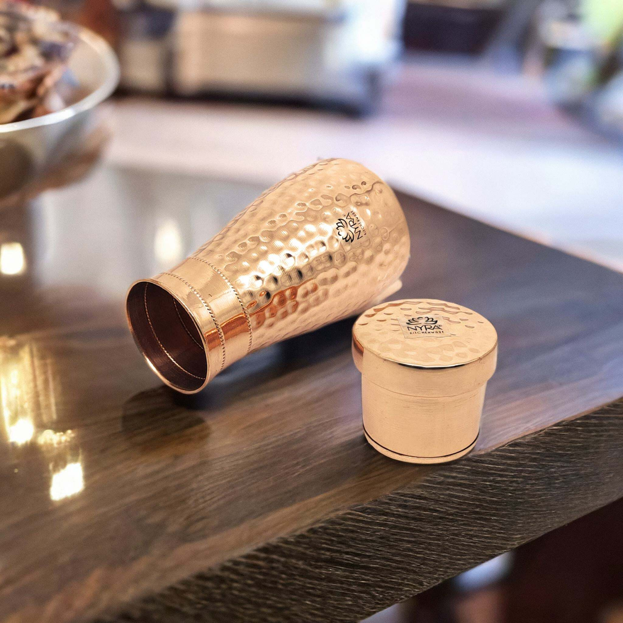 Pure Copper/Tamba Water Bottle | Hand-Hammered | Ayurvedic Health Benefits